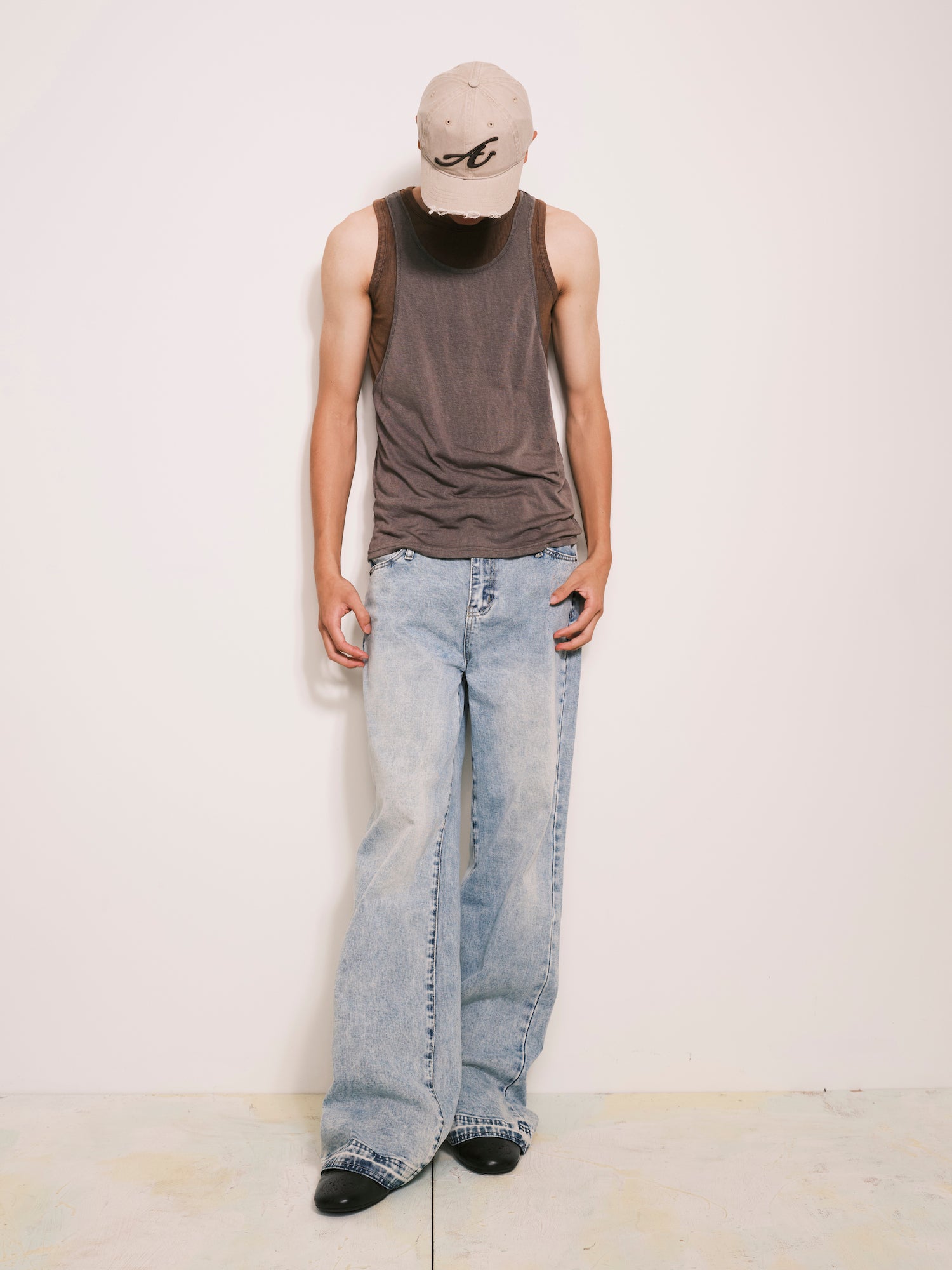ANOWHEREMAN Double Layers Tank Top