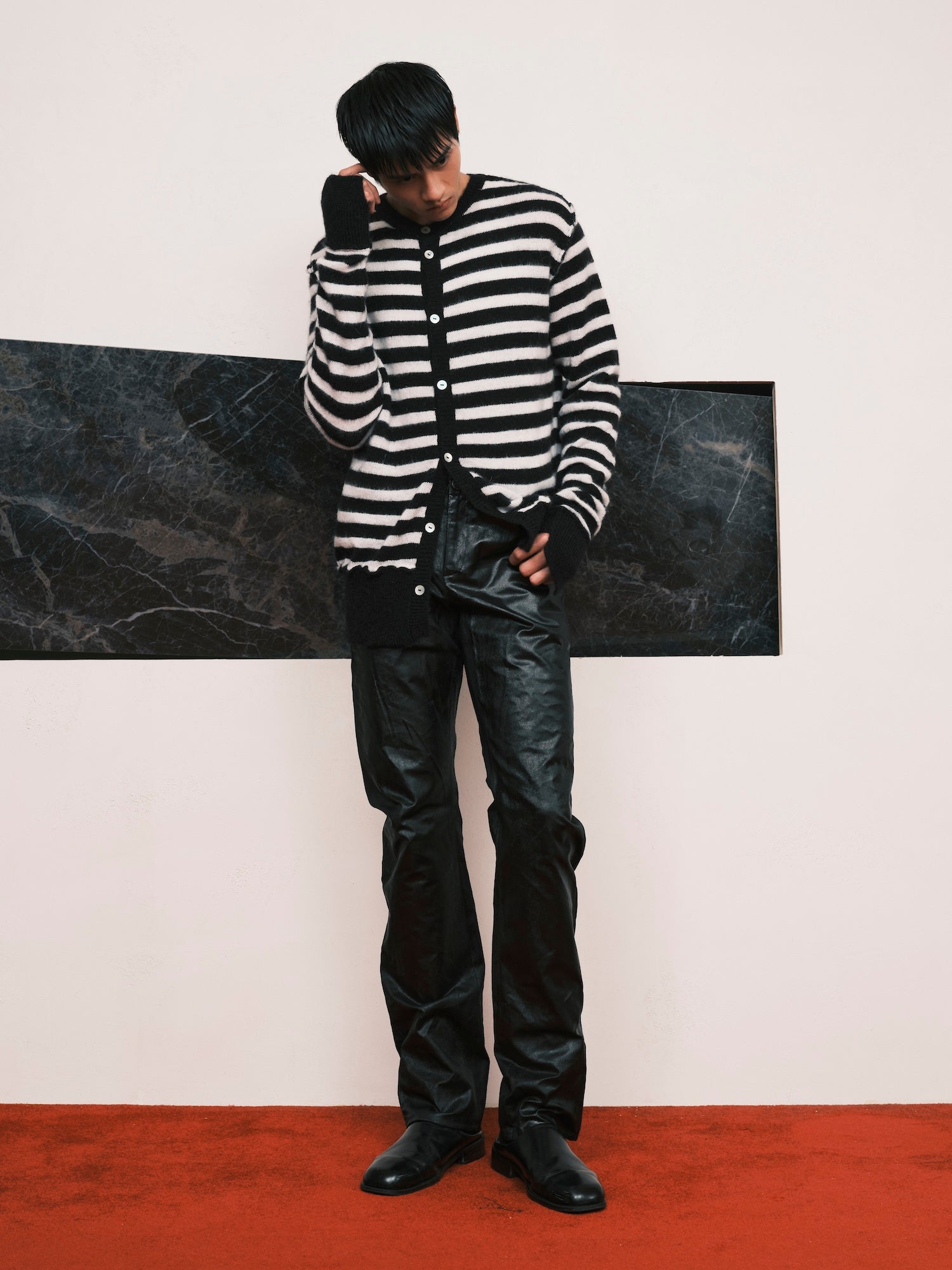 SF1OG / Mohair Cardigan Black,White - Road Sign
