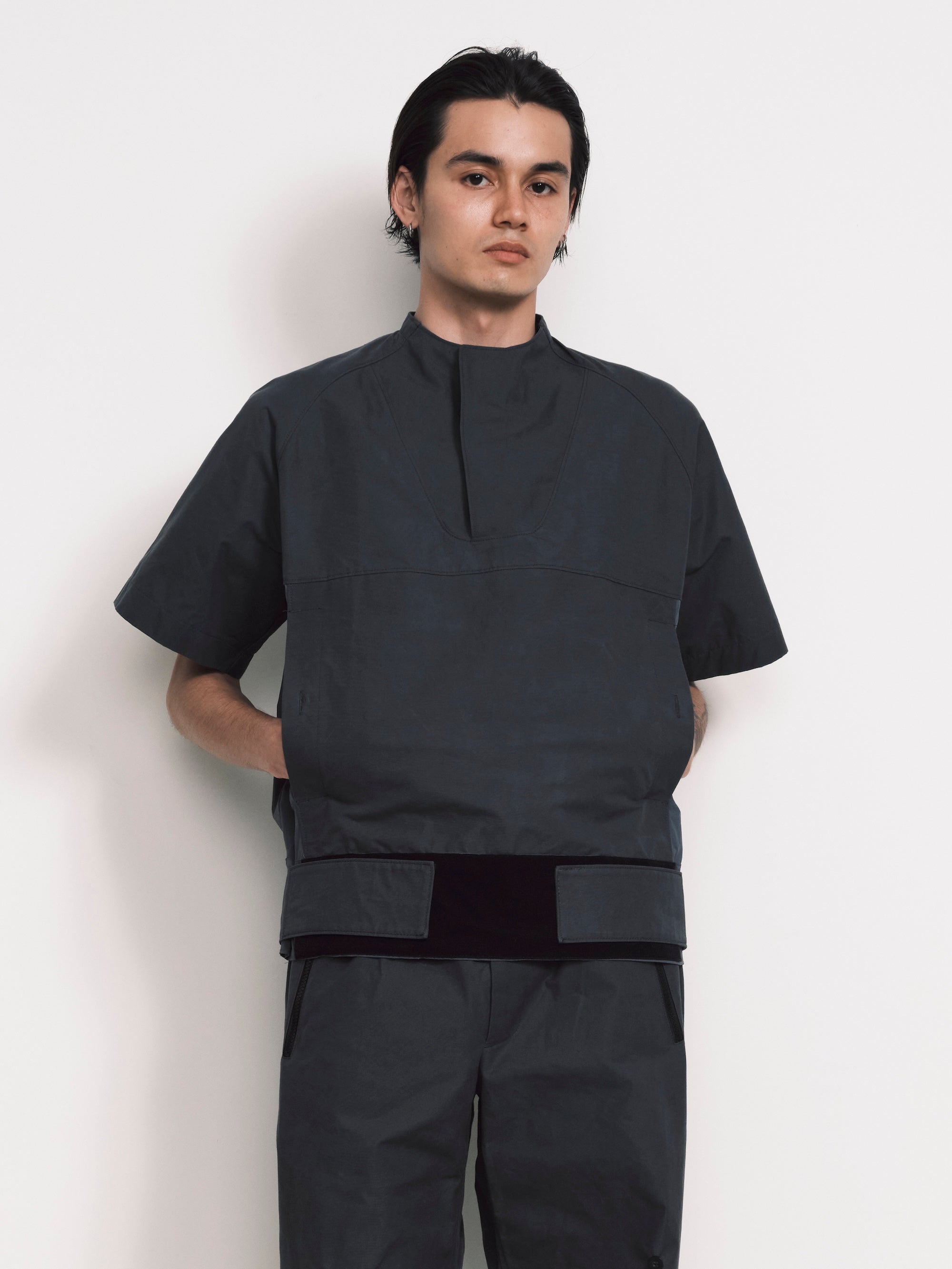 トップス GR10K, 24SS ORIGIN L/S SHIRT BLACK トップス GR10K, 24SS ORIGIN L/S SHIRT BLACK kink