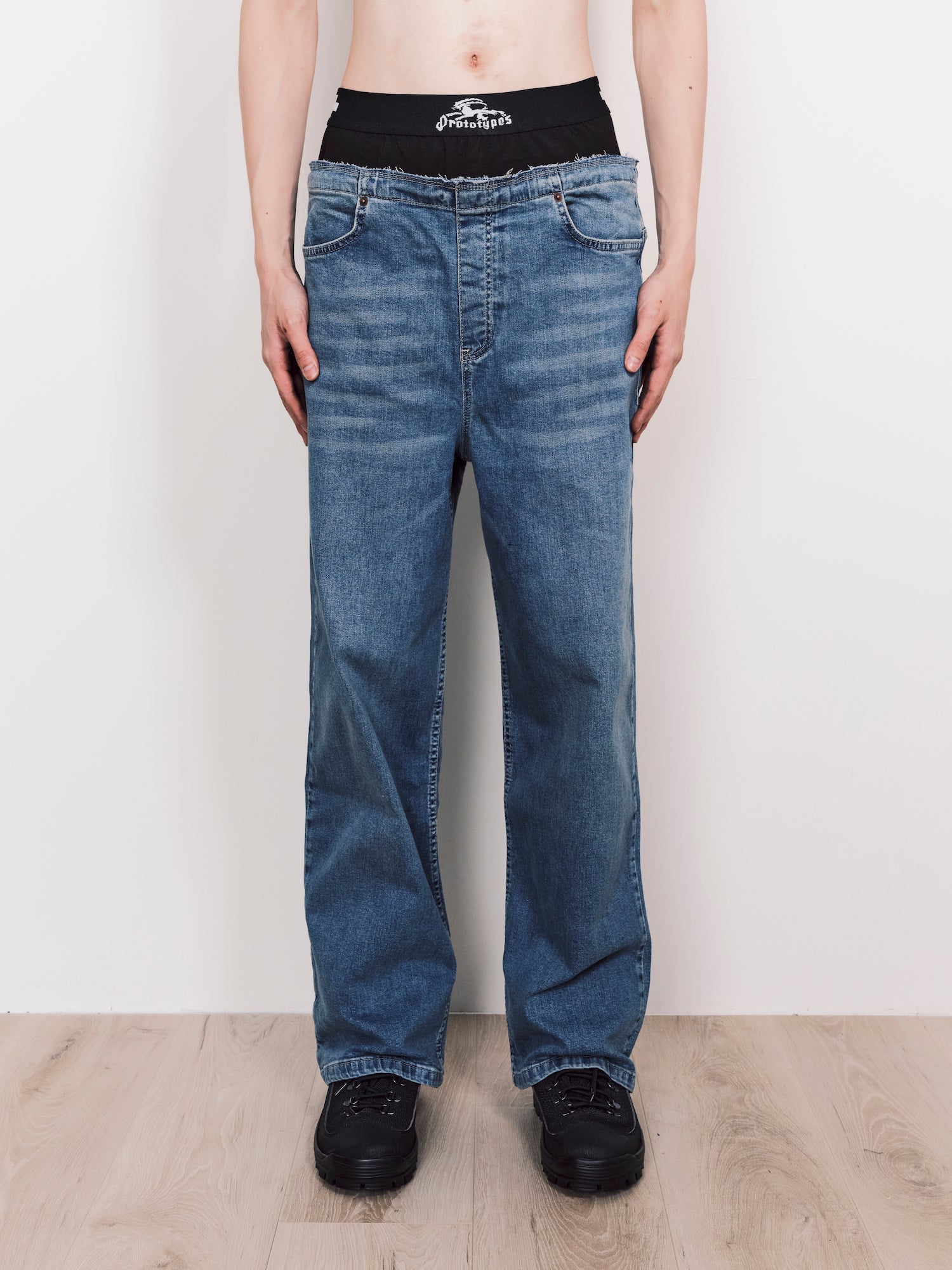 prototypes / Waistband Denim Jeans - Road Sign