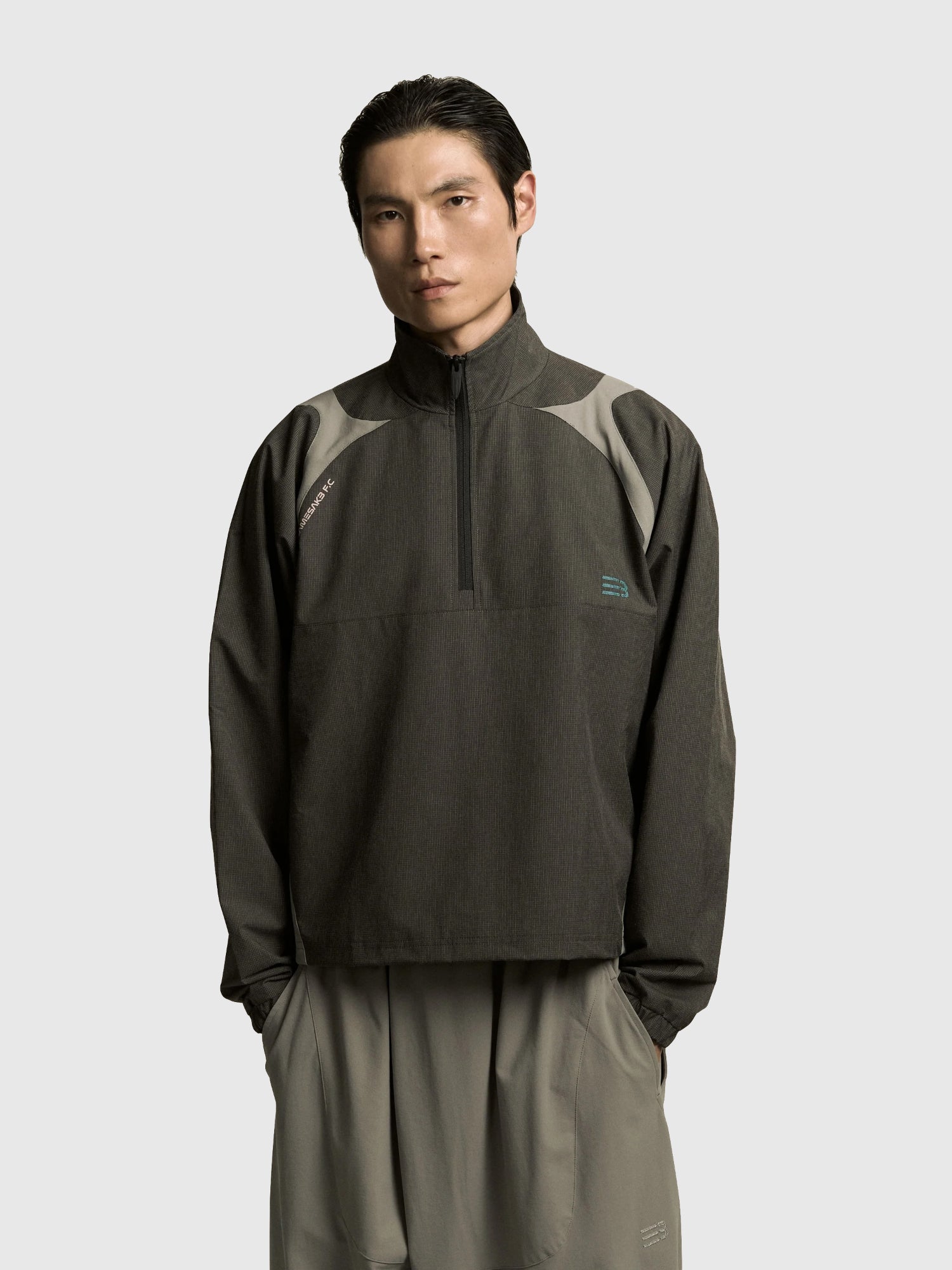 NAMESAKE / Newman Half Zip Sweater Ash Grey - Road Sign