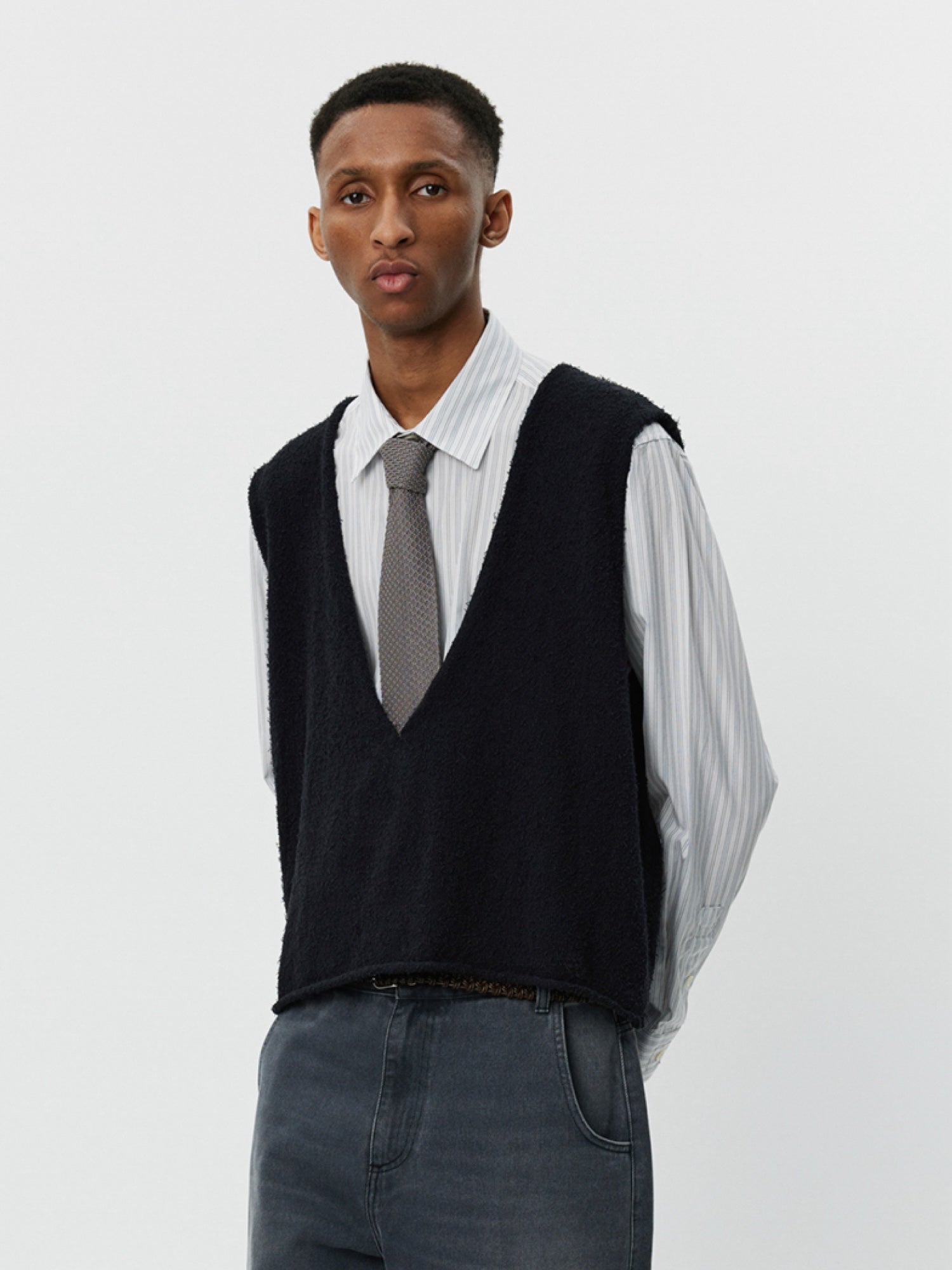 Mens Vest Zara Black Knit Vest ZARA Oversized Rib Knit Sleeveless