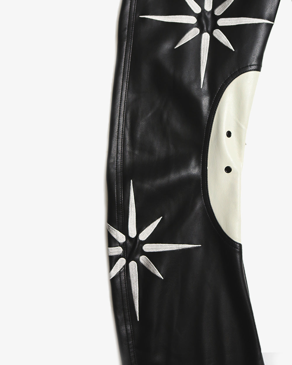 KUSIKOHC / KSK FLOWER RIDER FAUX LEATHER PANTS BLACK - Road Sign