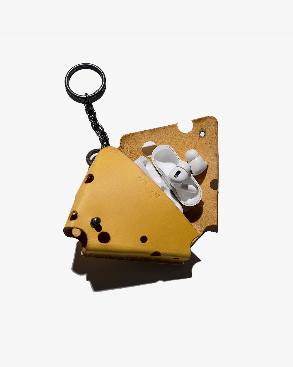 Air Pods Cheese Keychain Yellow