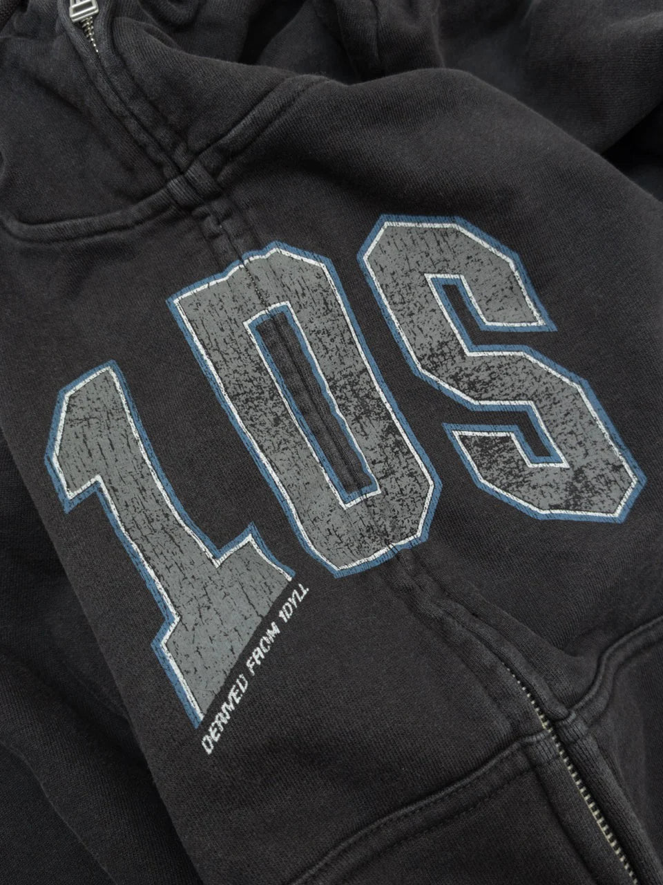 1ds Emblem Zip Up Washed Black