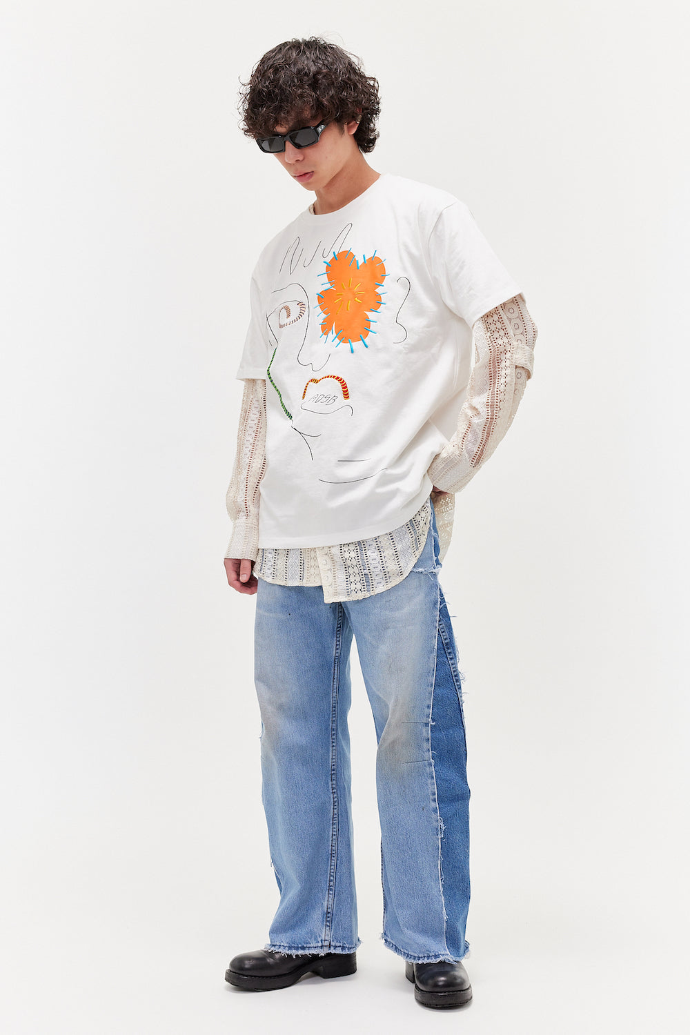 Unisex Flower Man T-Shirts White