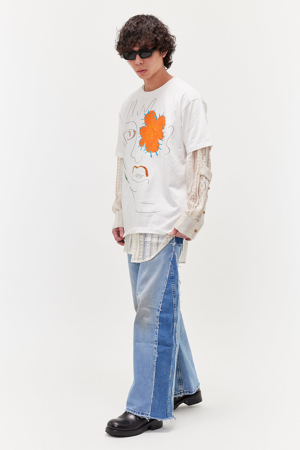 Unisex Flower Man T-Shirts White