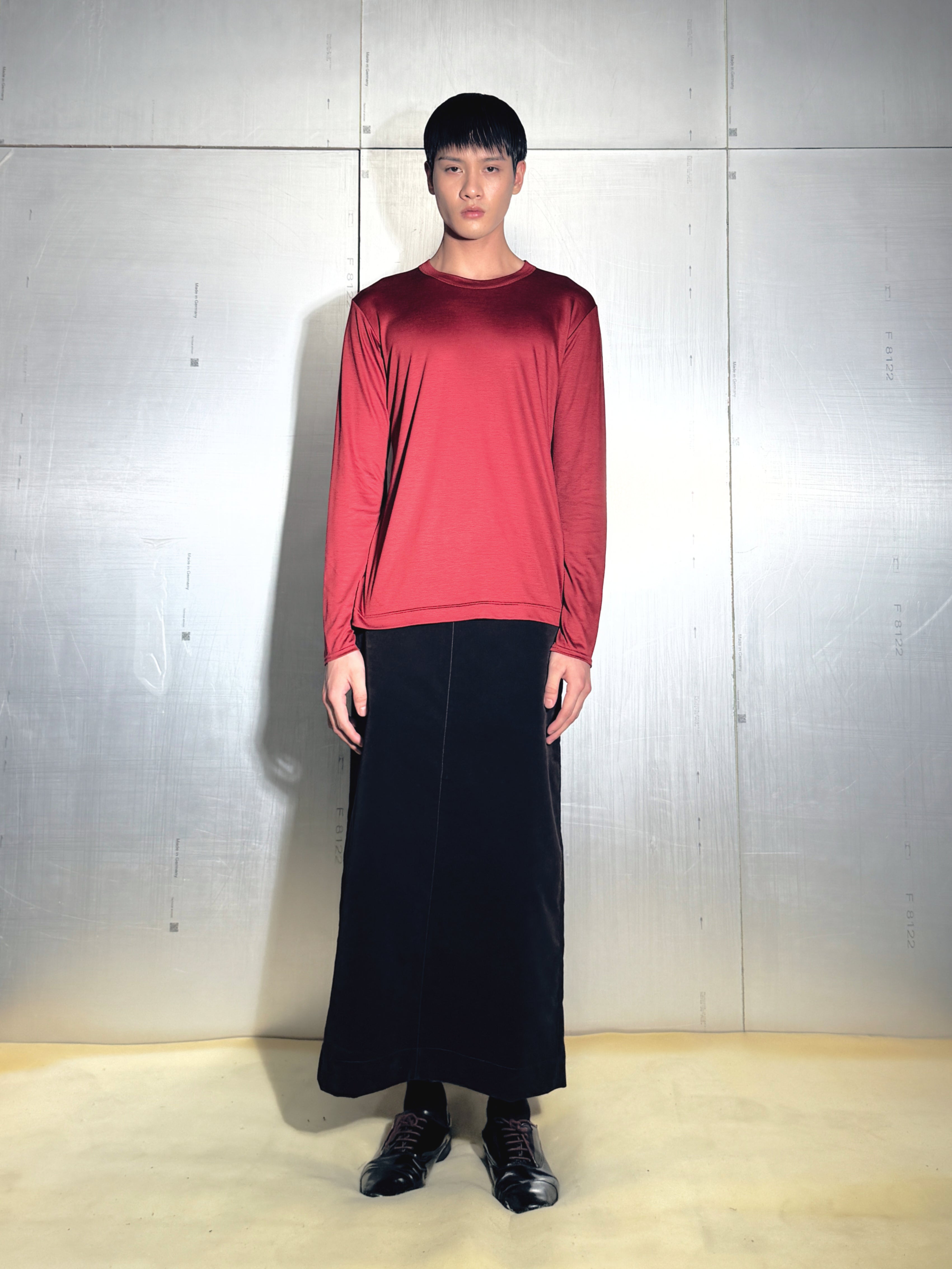 Omar Afridi / L/S Tee Burgundy - Road Sign