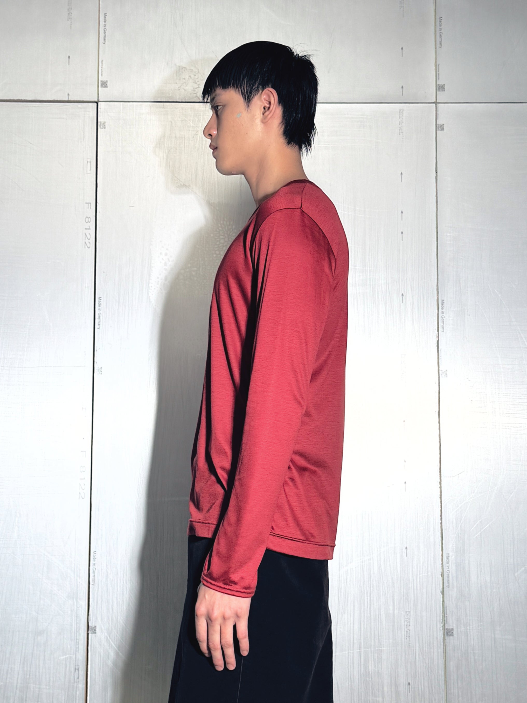 Omar Afridi / L/S Tee Burgundy - Road Sign
