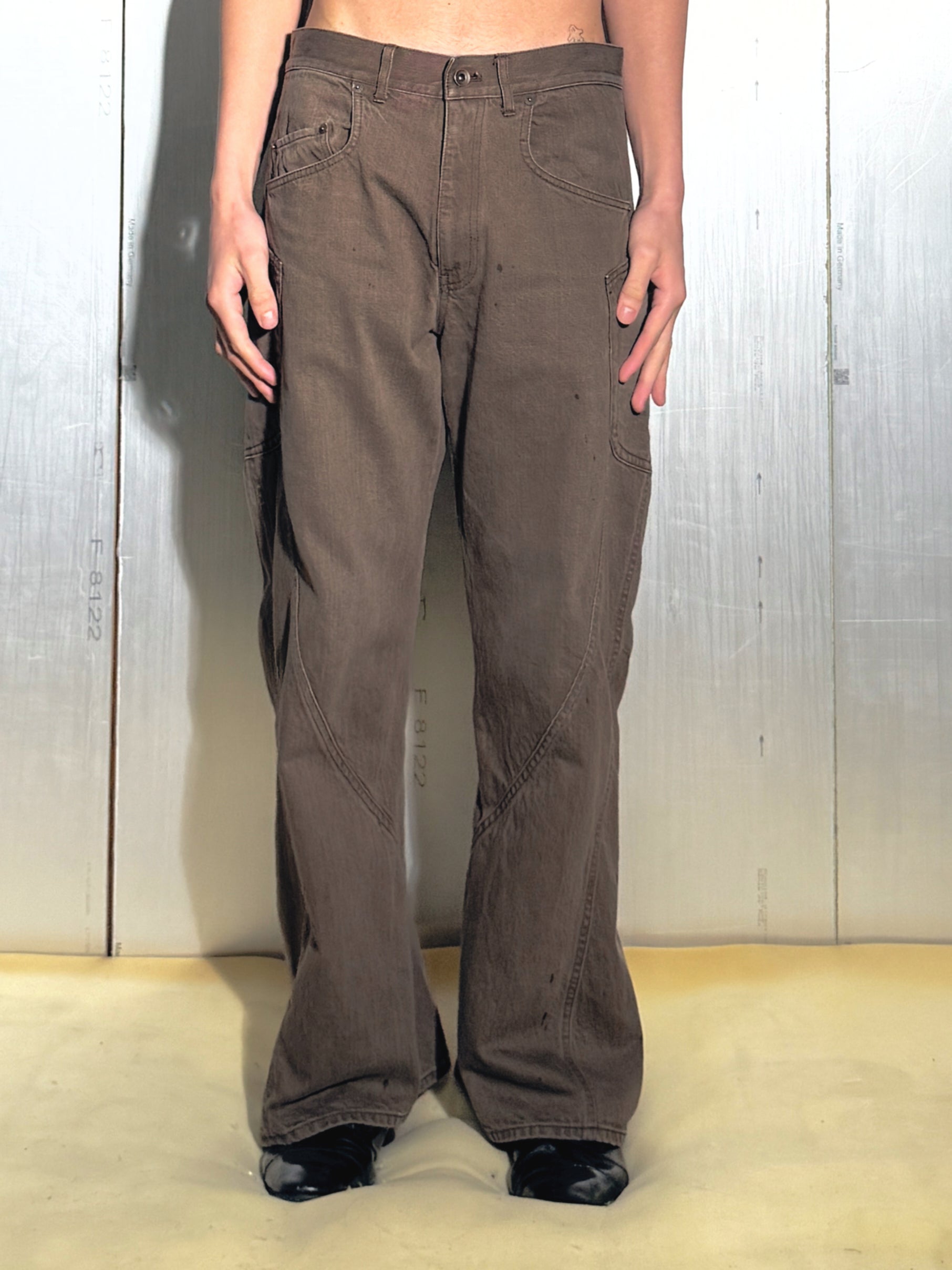 3D Cutting Denim Pants