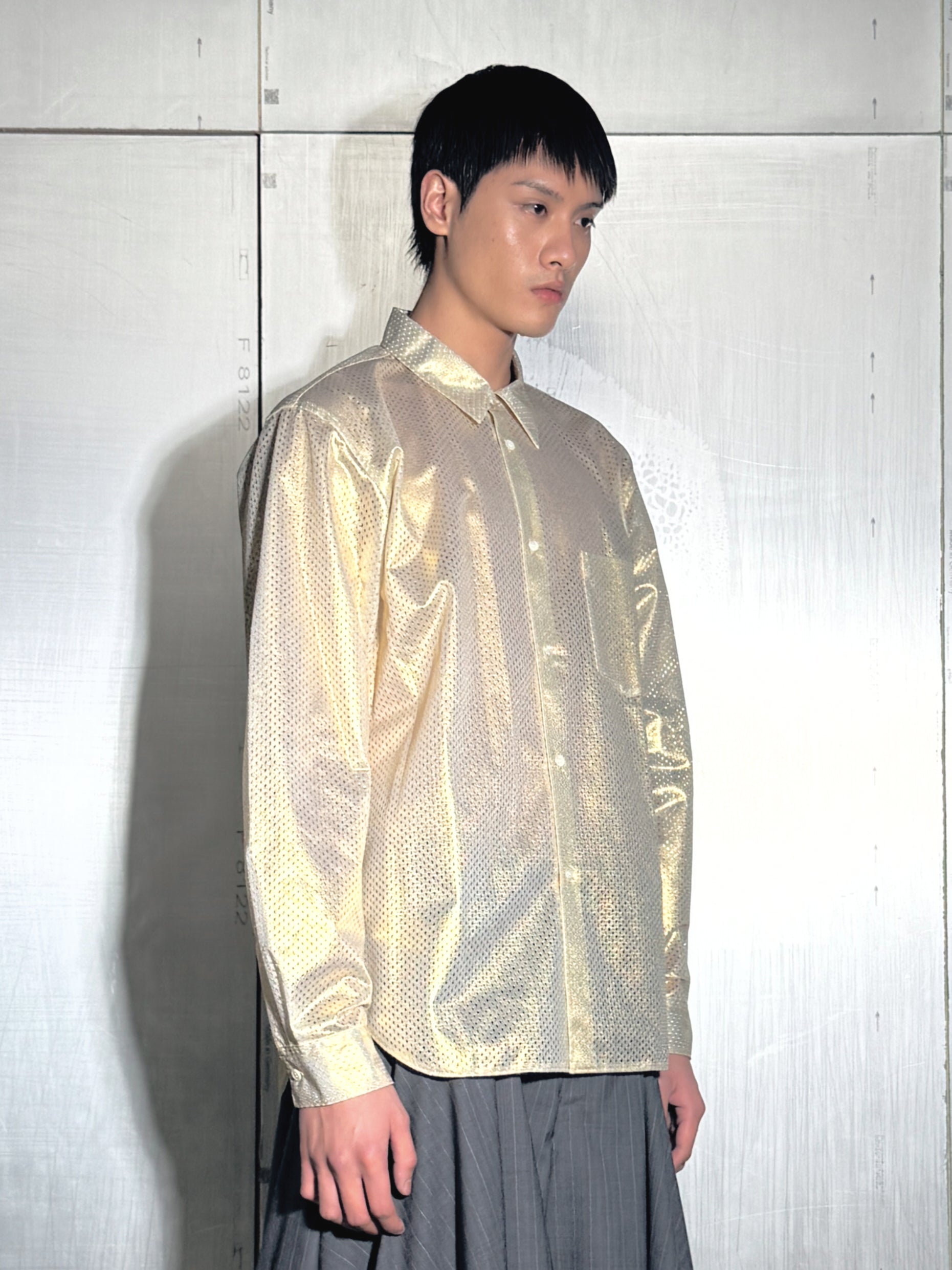 Perforated Metallic Shirt