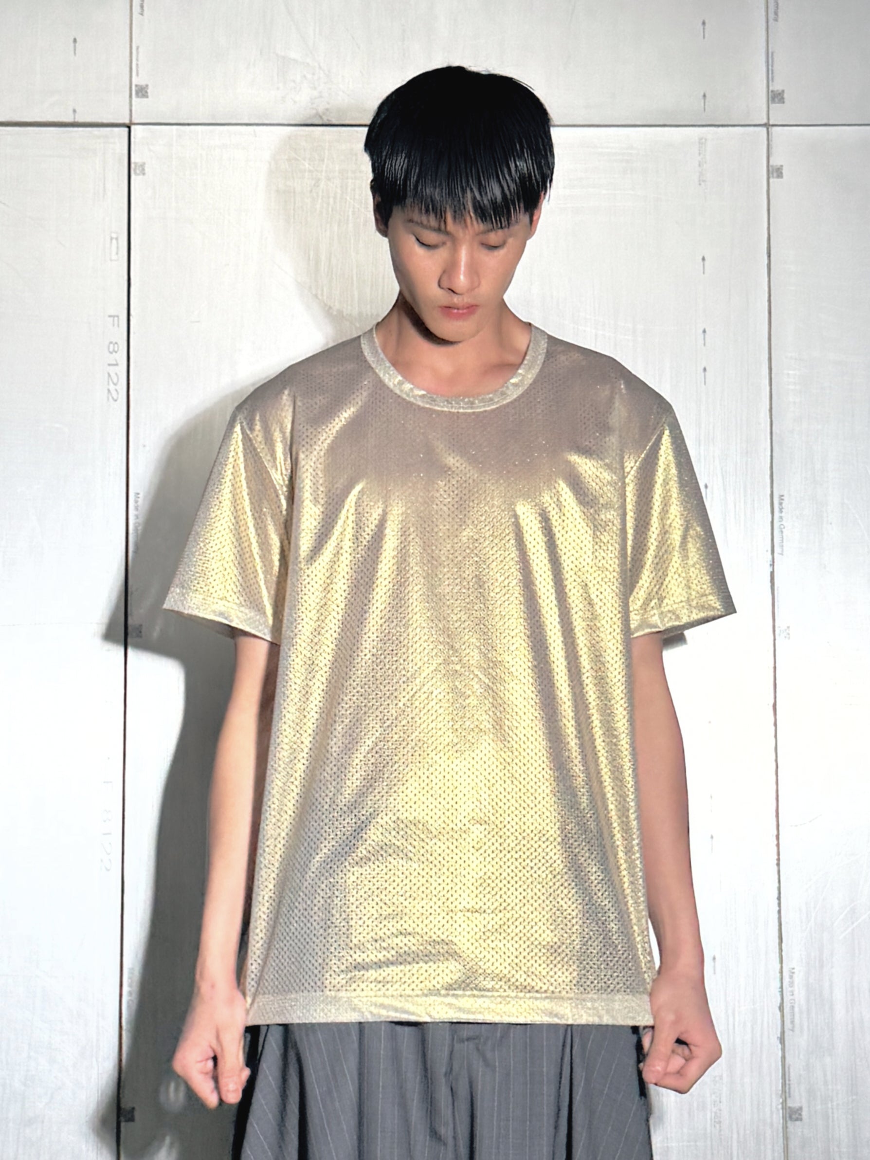Perforated metallic T-Shirt