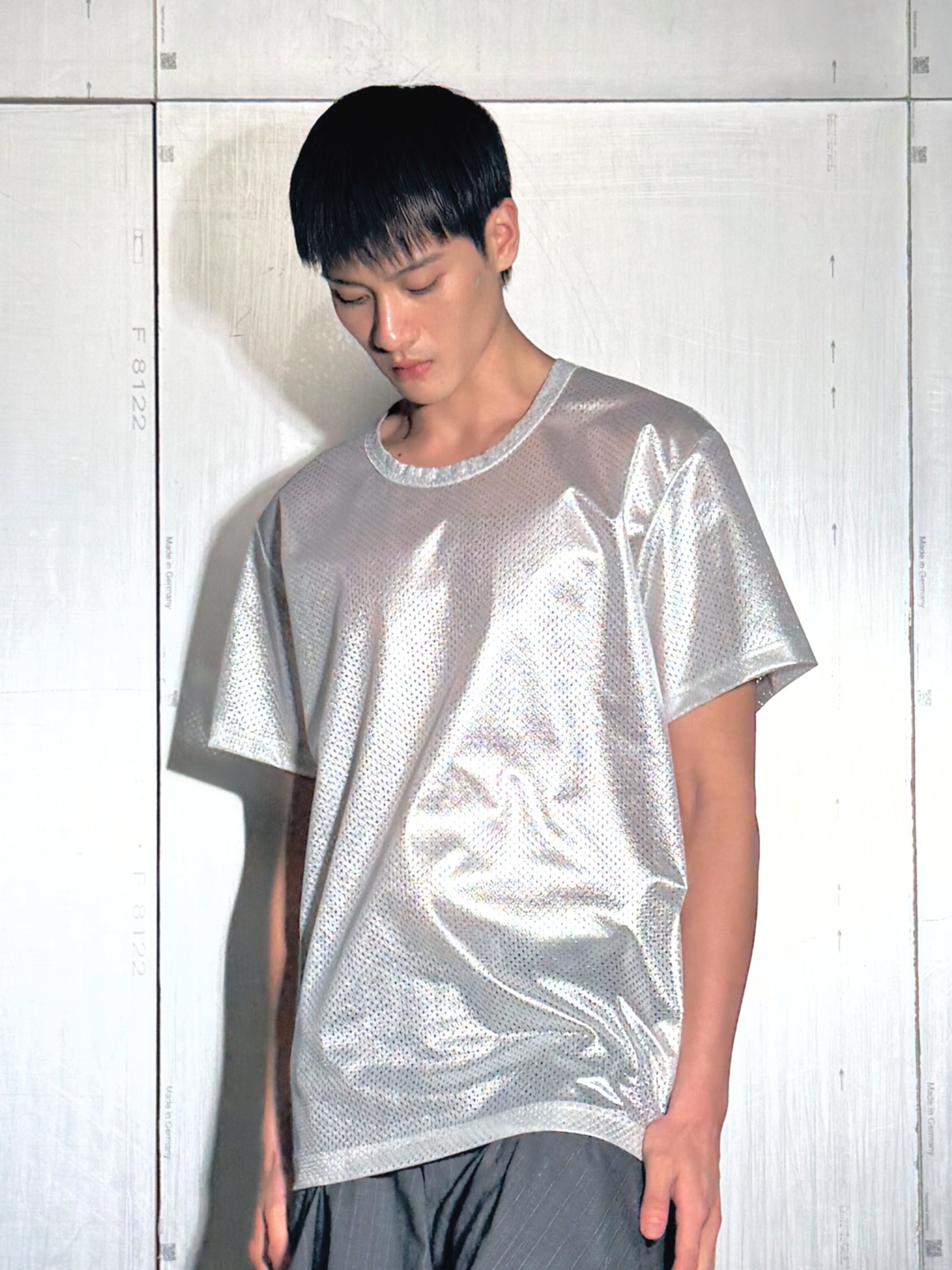 Perforated metallic T-Shirt