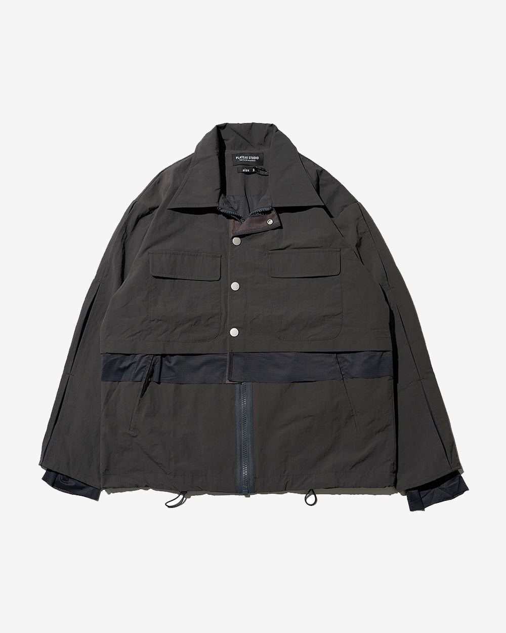 Triple Layer Spliced Jacket Black