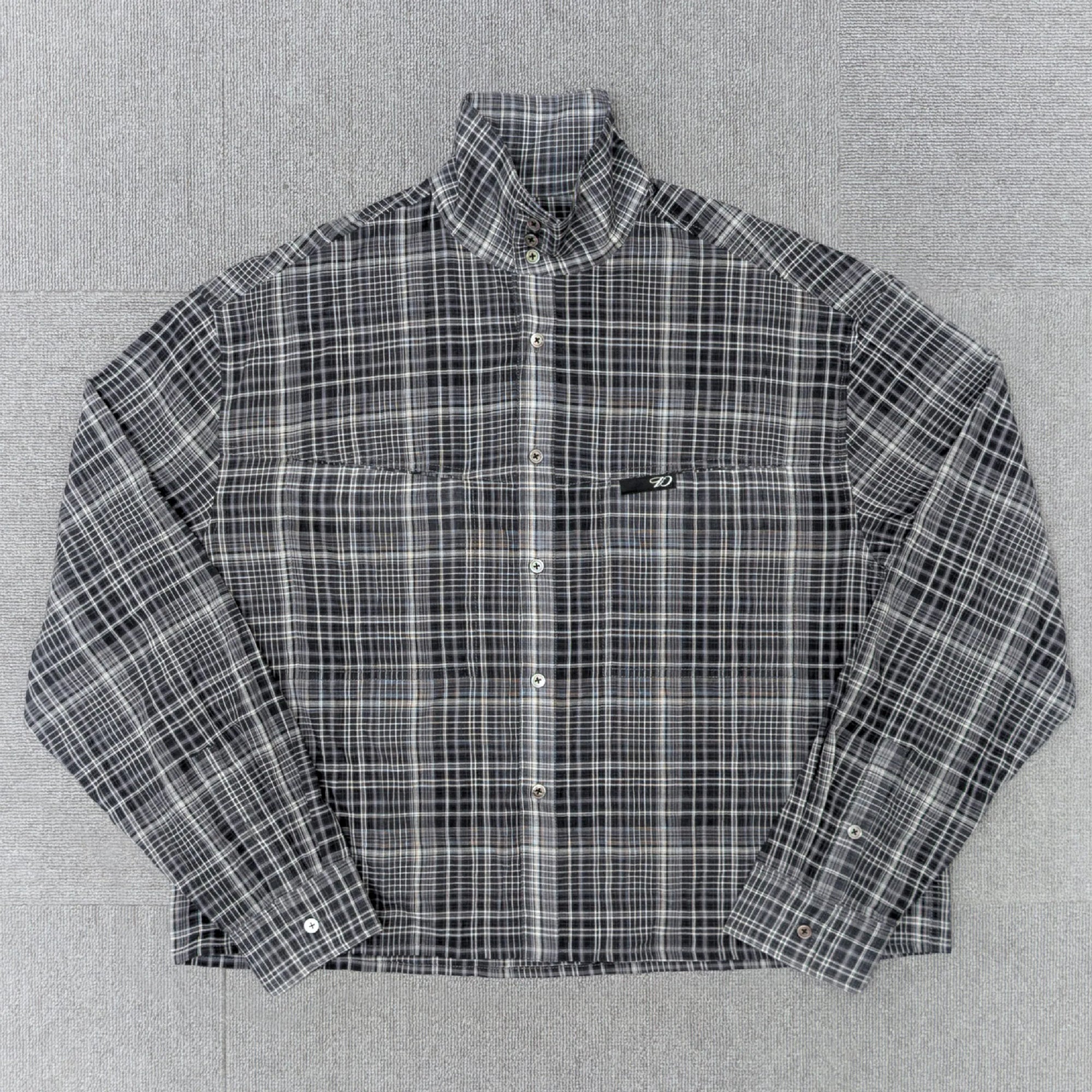1ds Sheer–Check Boxy Shirt