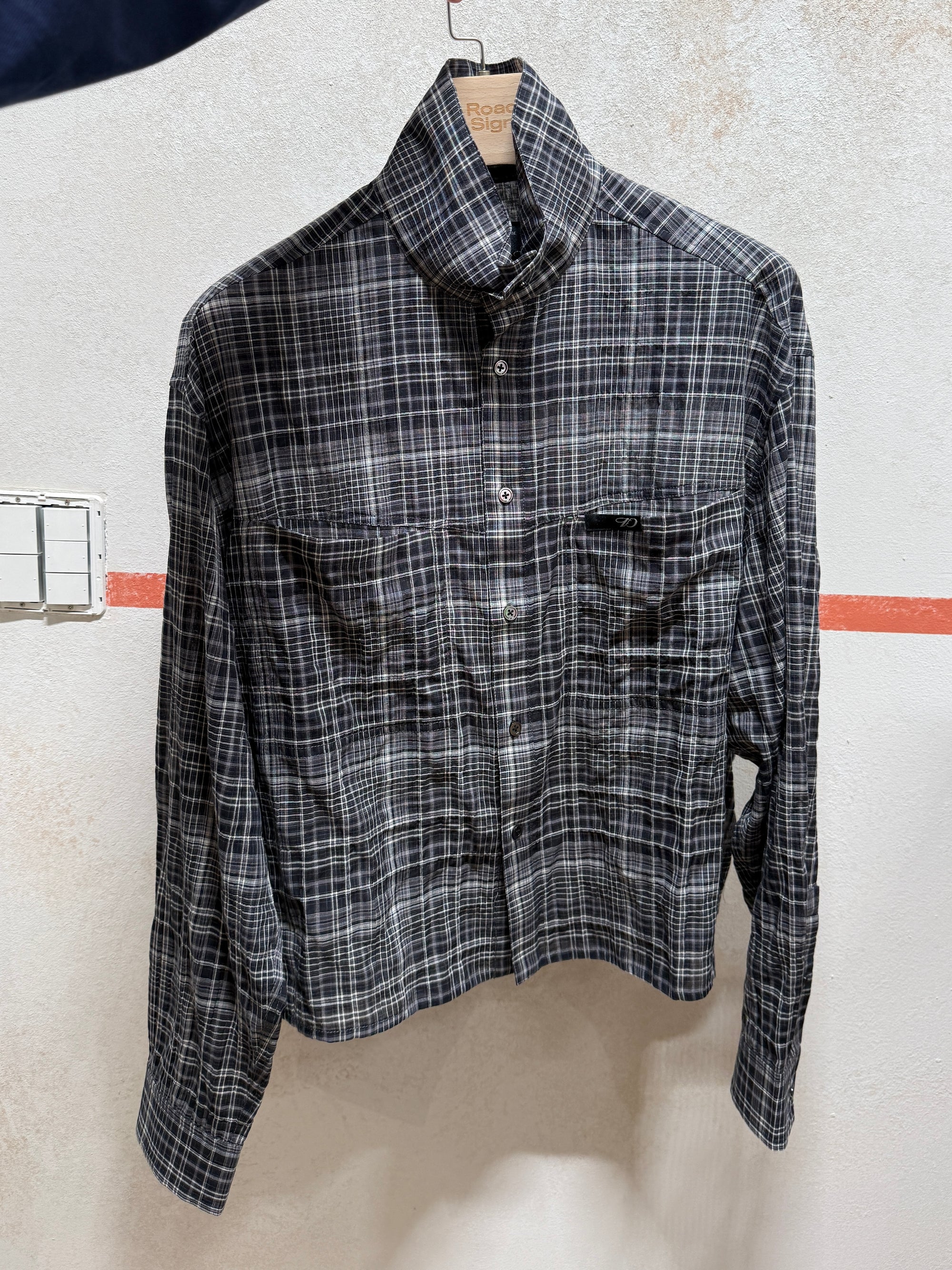 1ds Sheer–Check Boxy Shirt