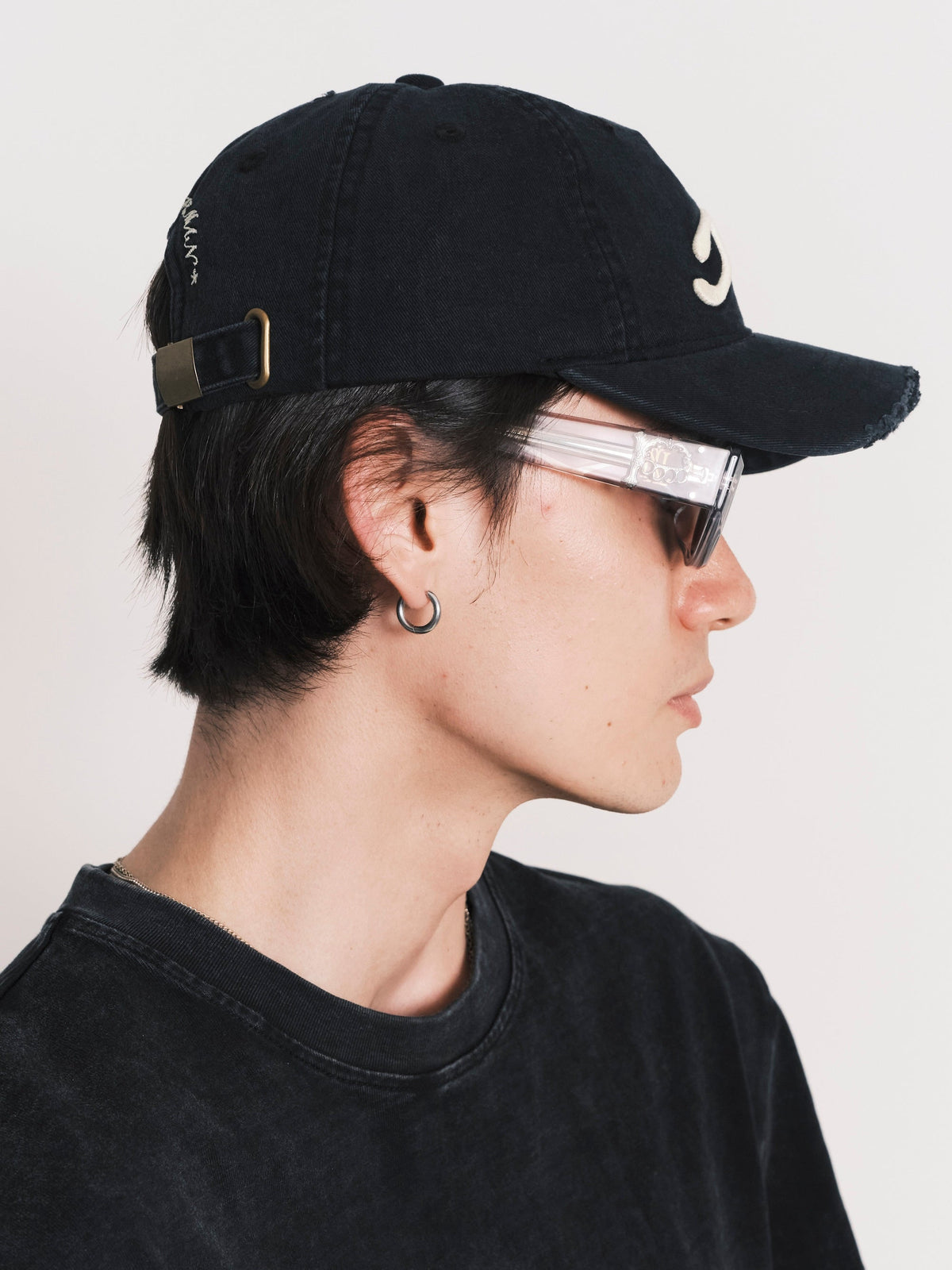 Raw Edge Baseball Cap Black