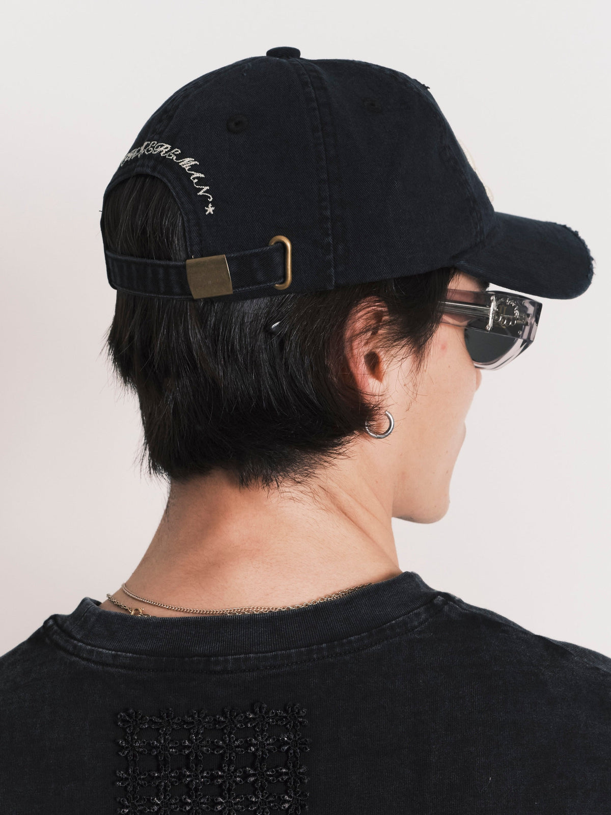 Raw Edge Baseball Cap Black