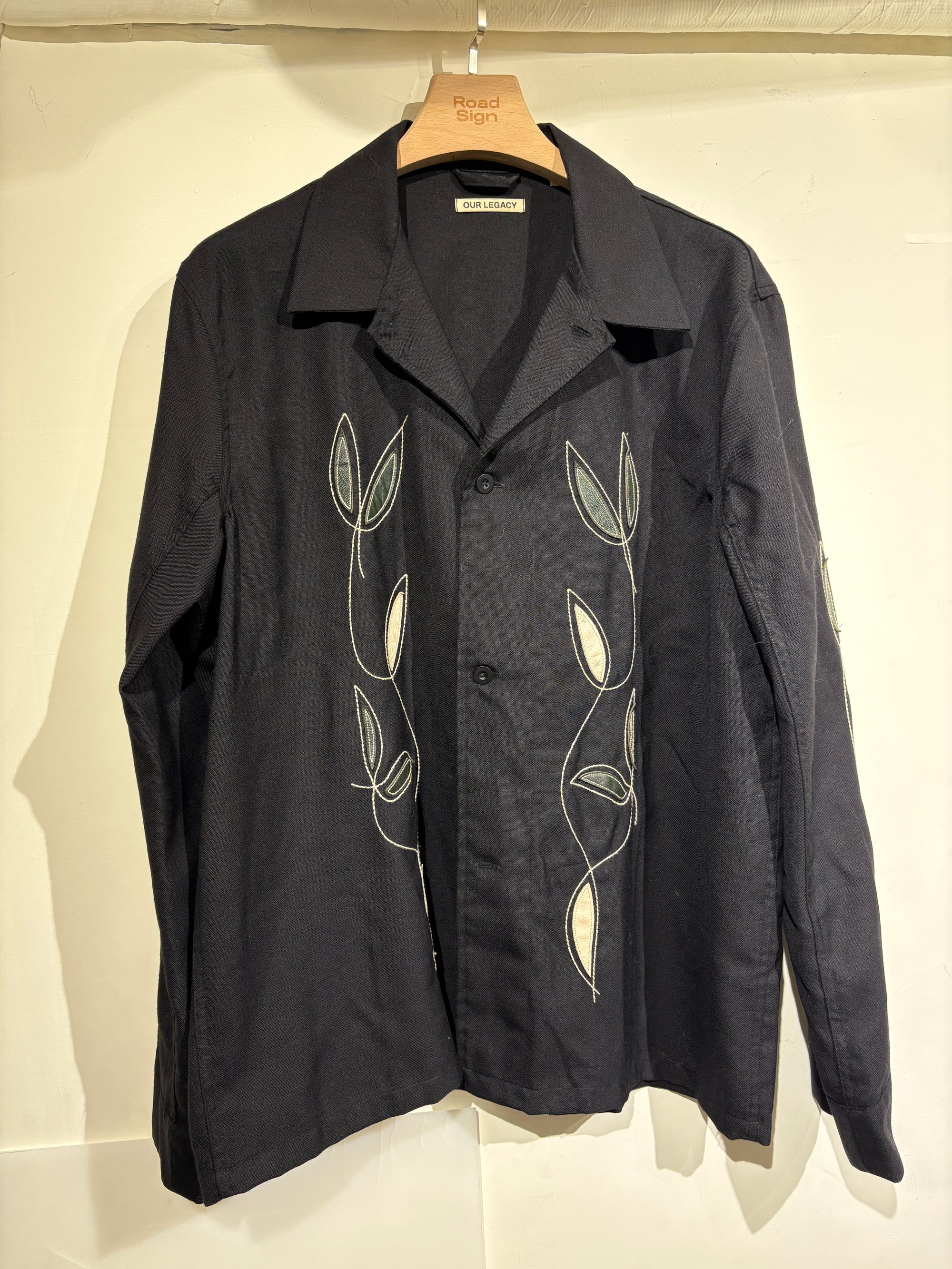 OUR LEGACY Patched Bowling Shirt BLK