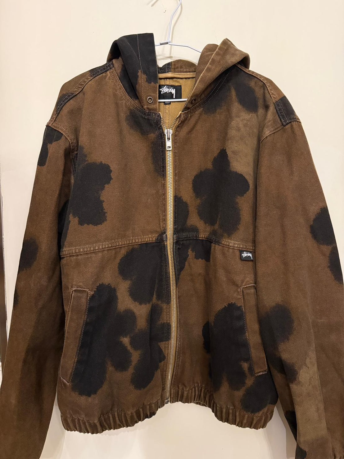 Stüssy Floral Print Hooded Jacket OLIVE