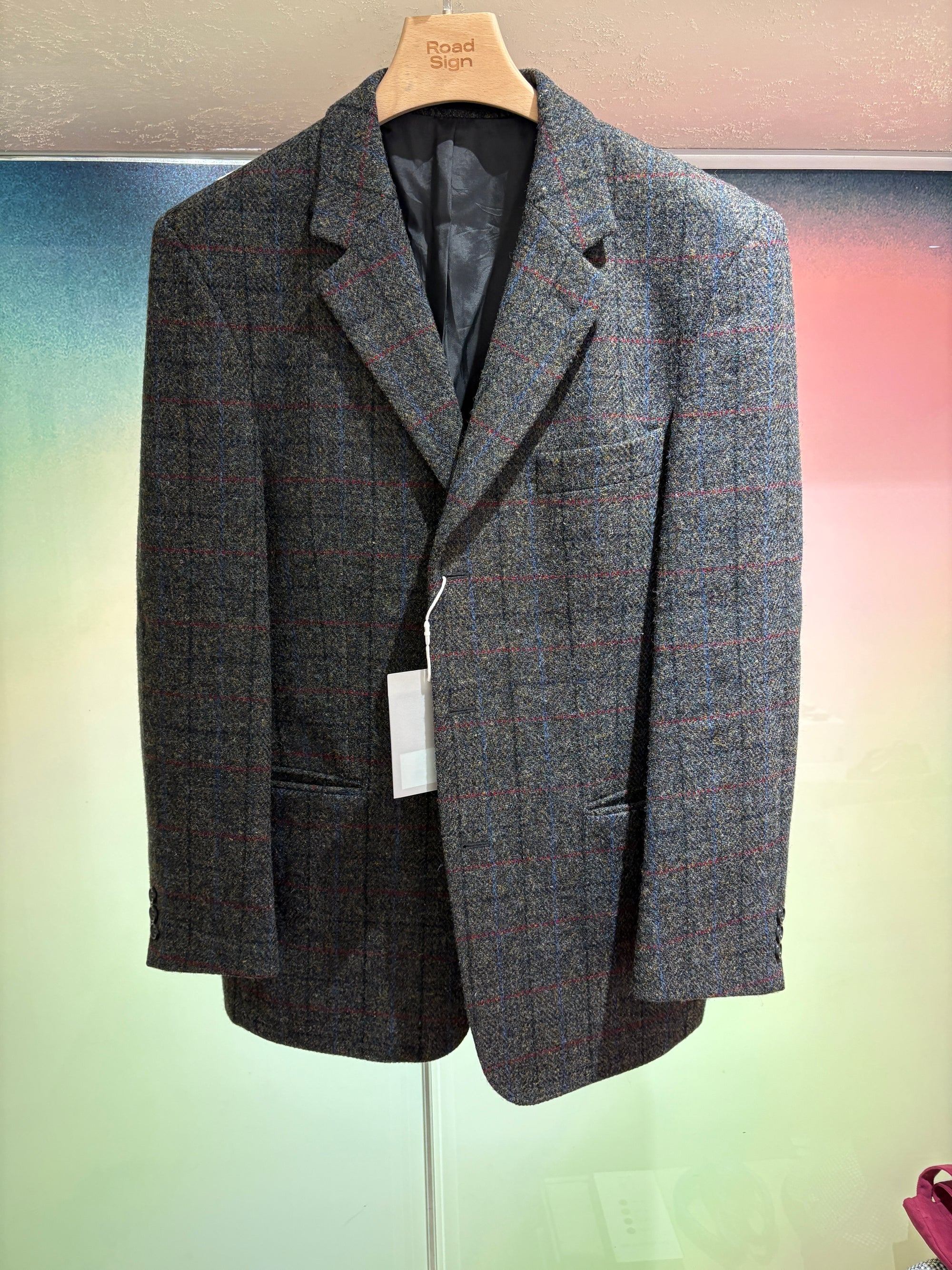 Harris Tweed Hand Woven Tweed Mens Blazer Grey/ Multi-Color