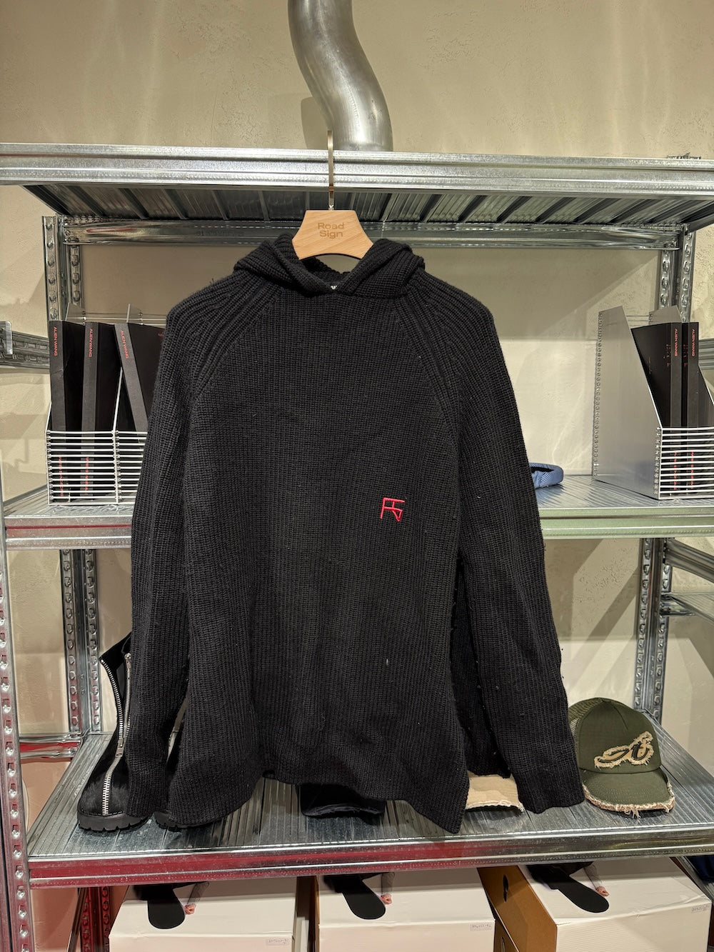Raf Simons Black Knit Atari Hoodie