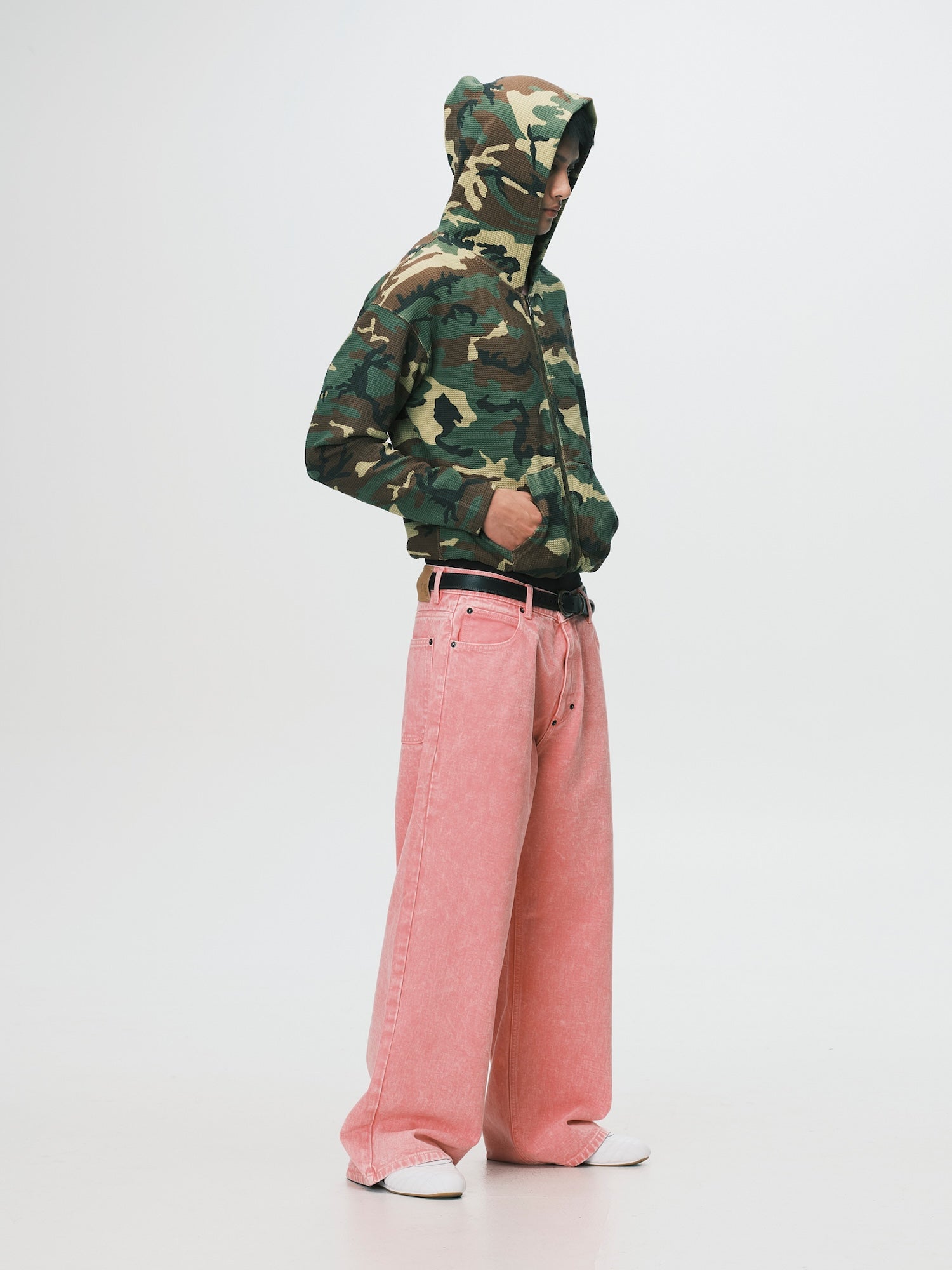 Slim Waffle Zip Hoodie