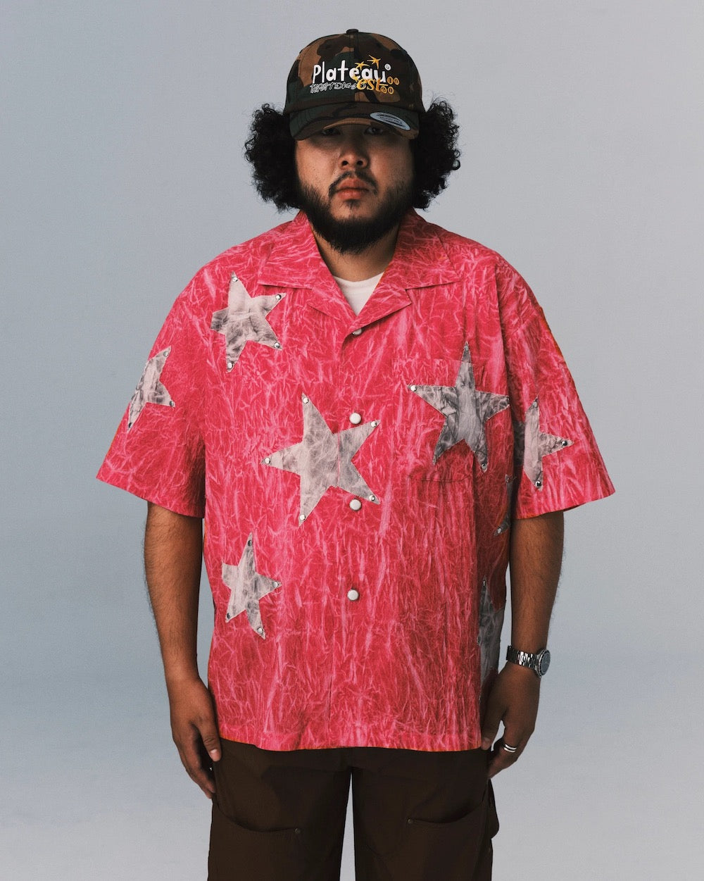 crease dye star shirt