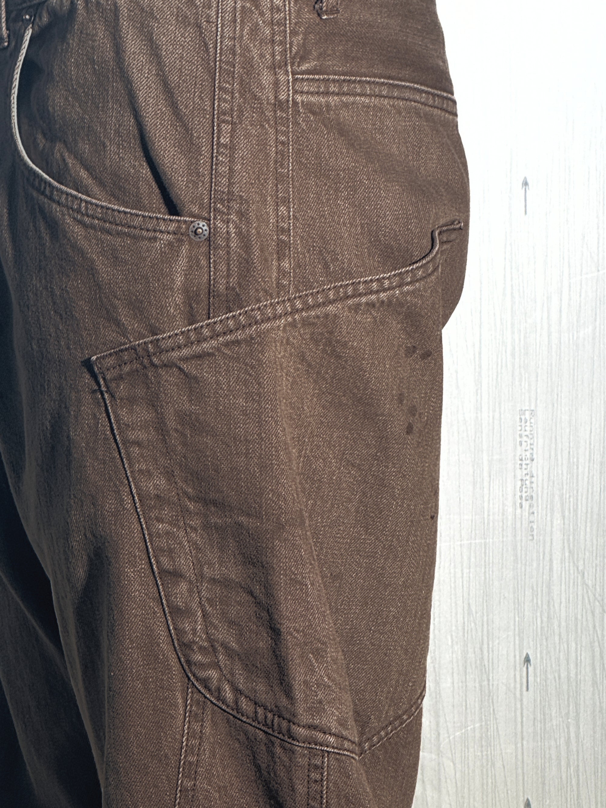 3D Cutting Denim Pants