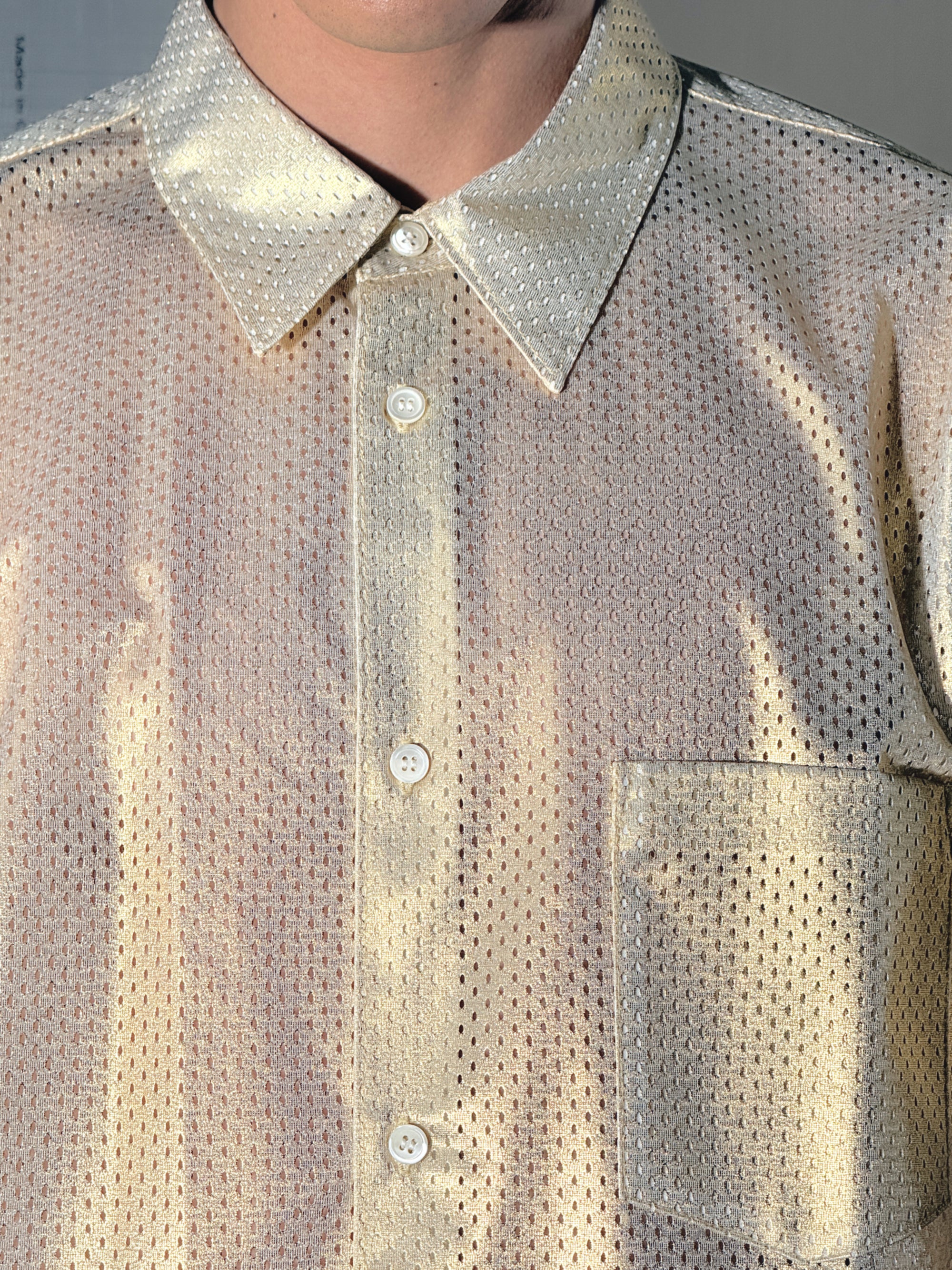 Perforated Metallic Shirt