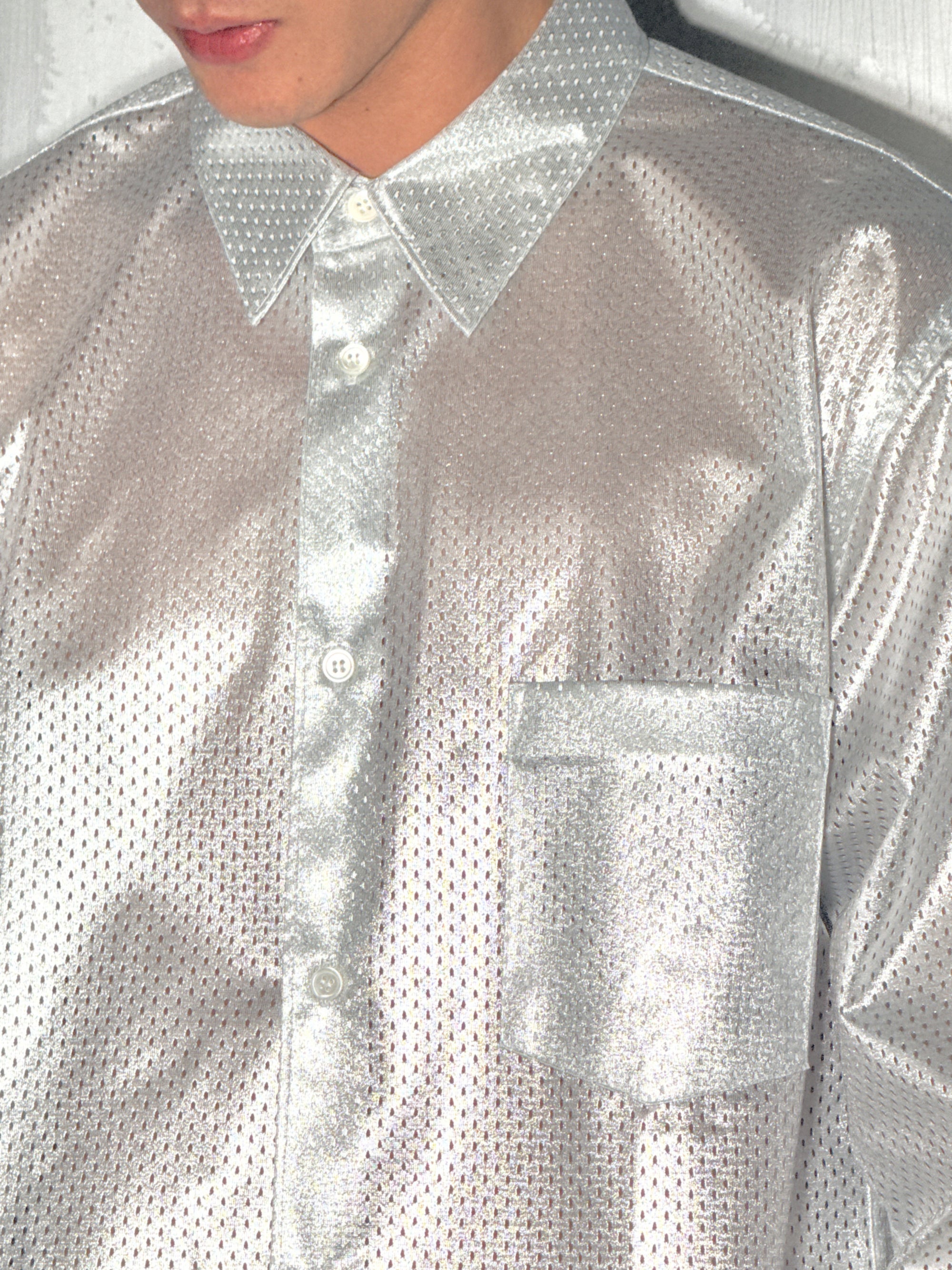 Perforated Metallic Shirt