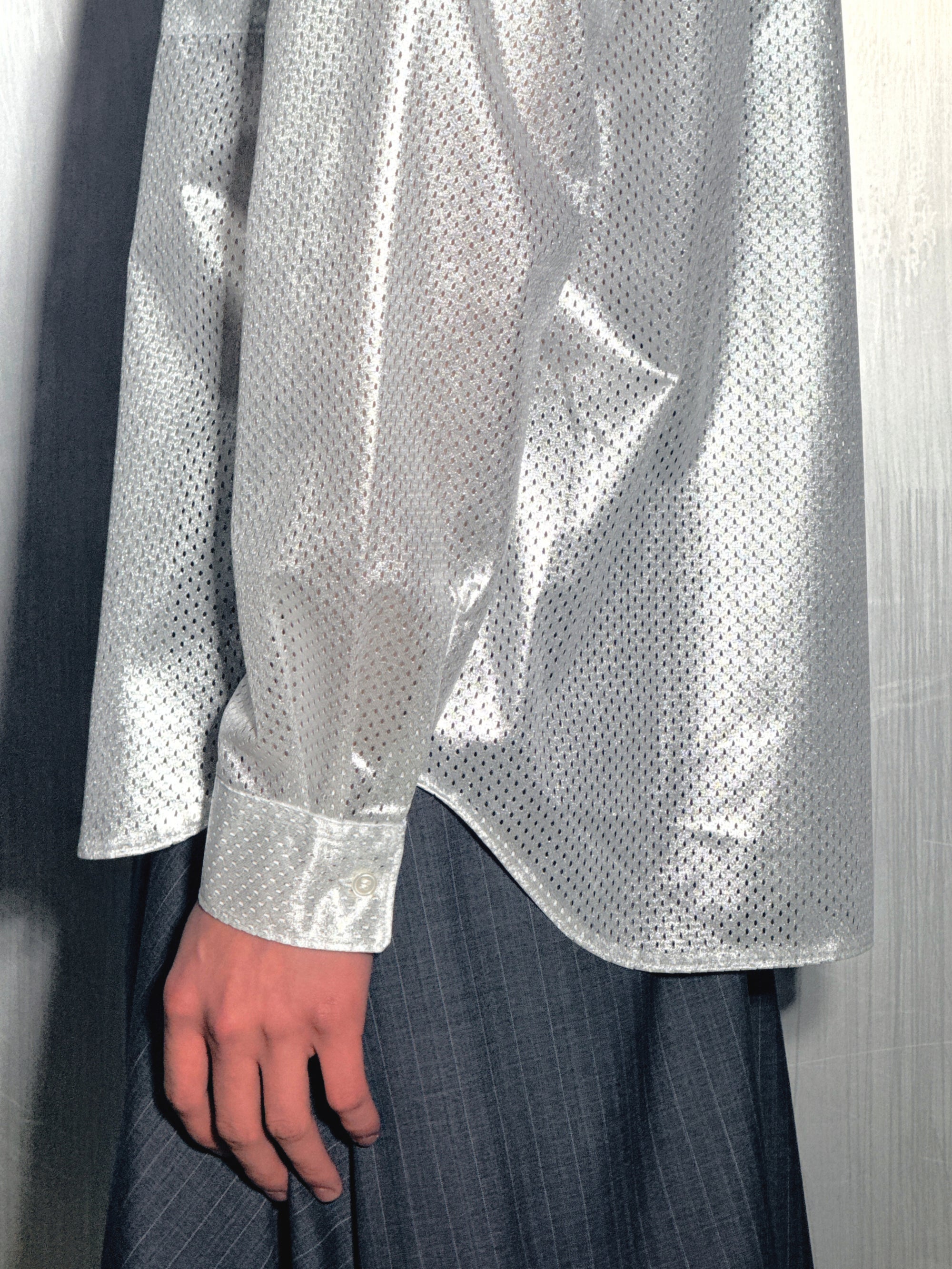 Perforated Metallic Shirt