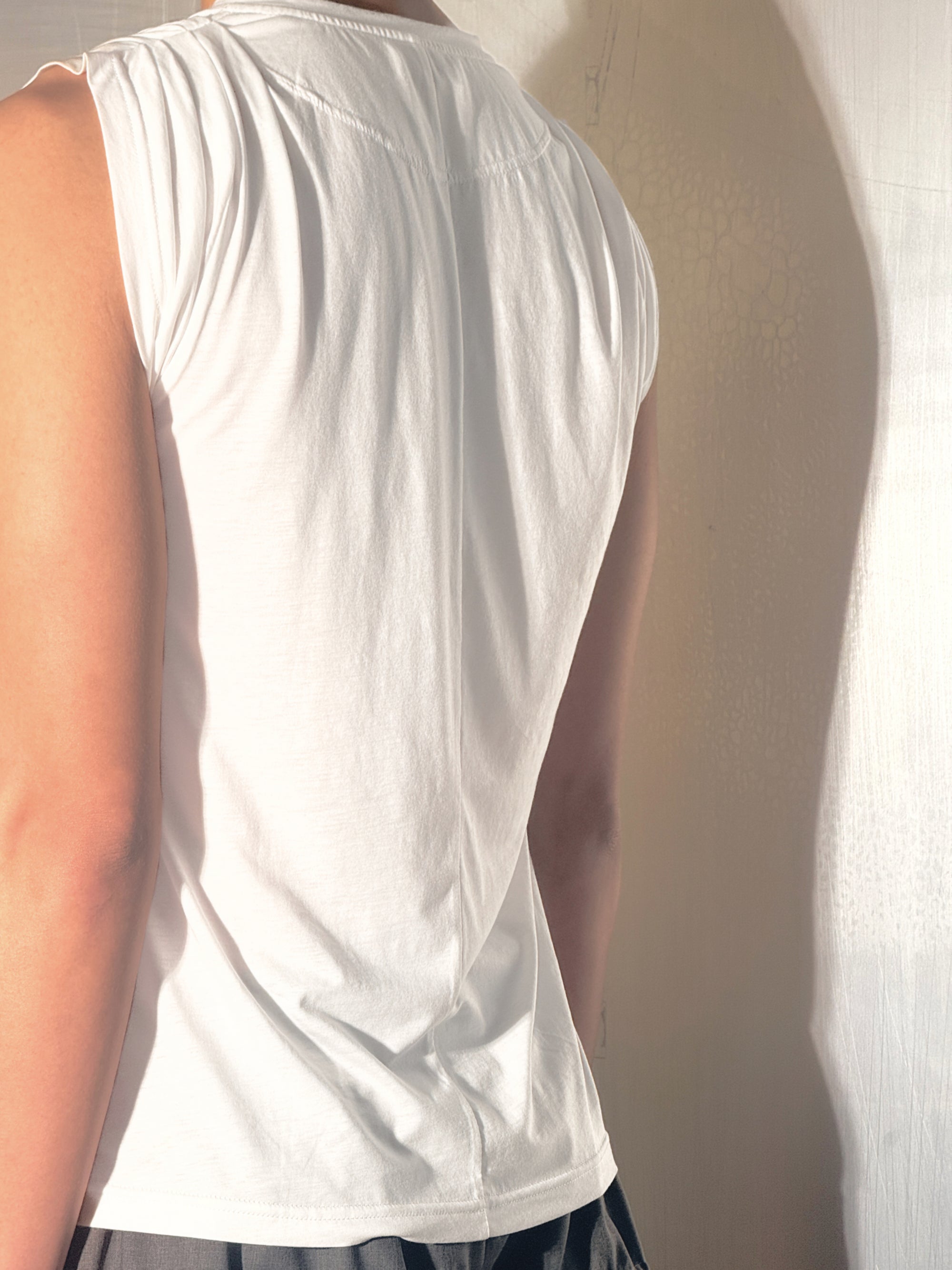 Pleated V-Neck T-Shirt