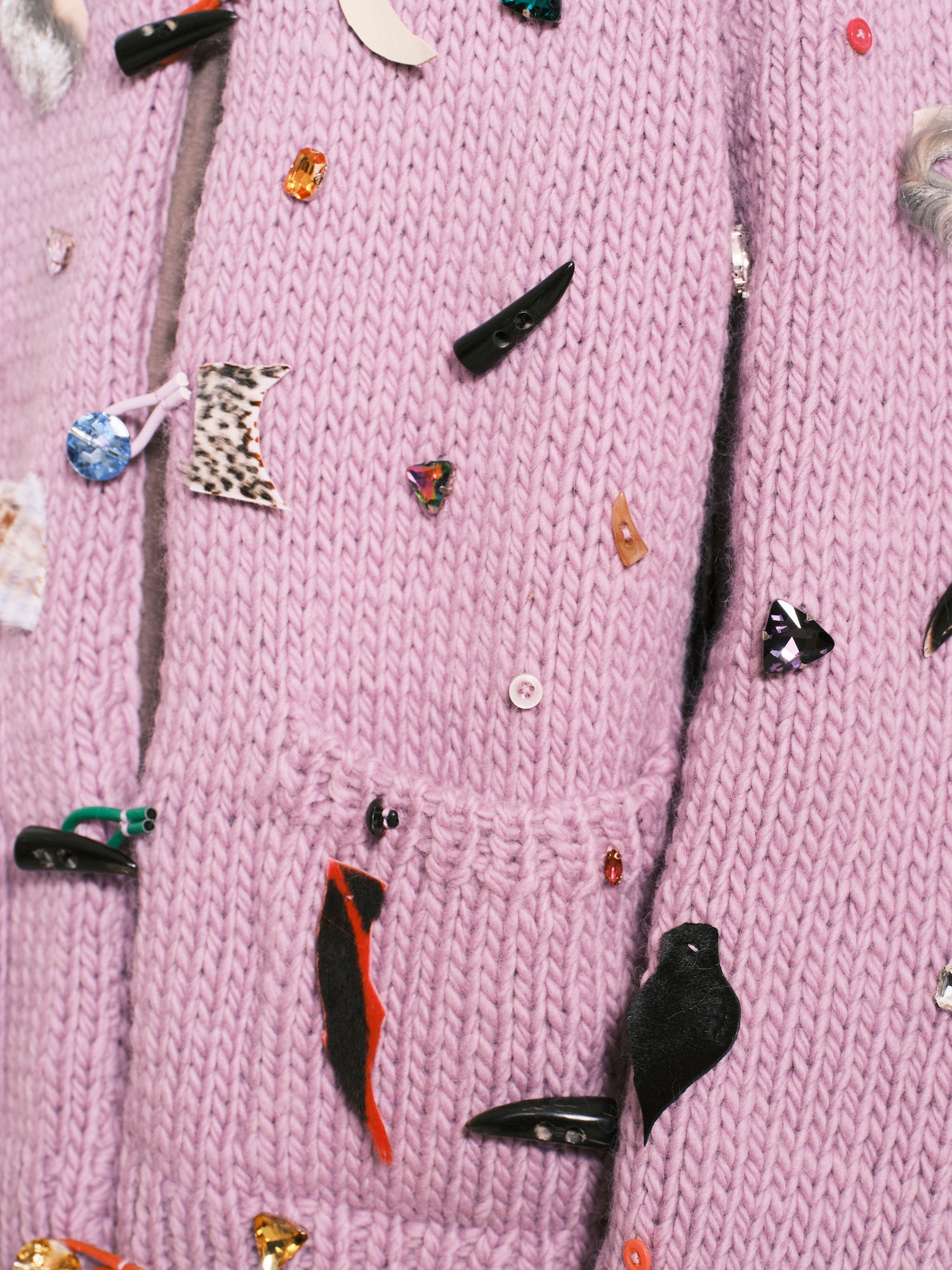 Leather Scrap Cardigan