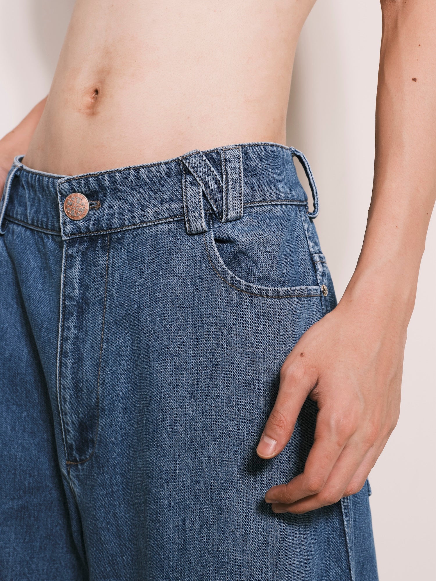 Vintage Blue Arrows Pocket Jeans