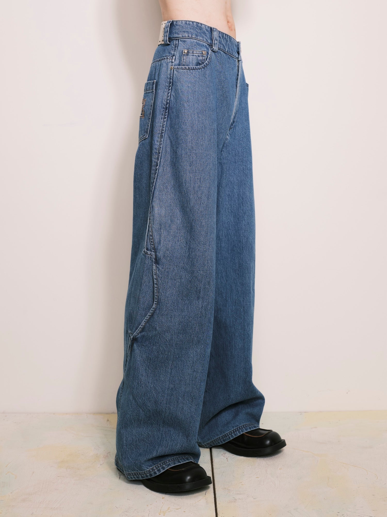 Vintage Blue Arrows Pocket Jeans