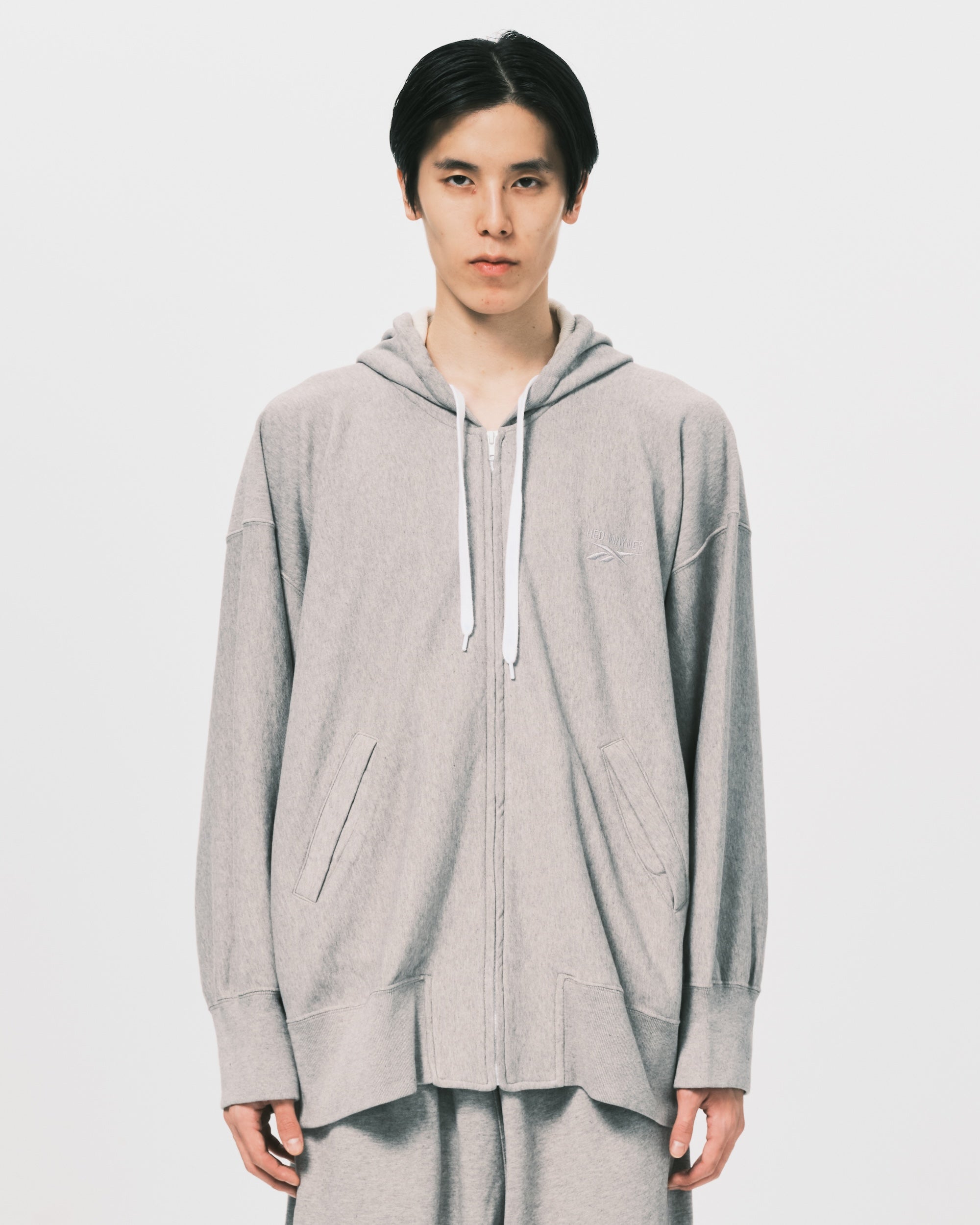 Zipped Hoodie Grey Melange