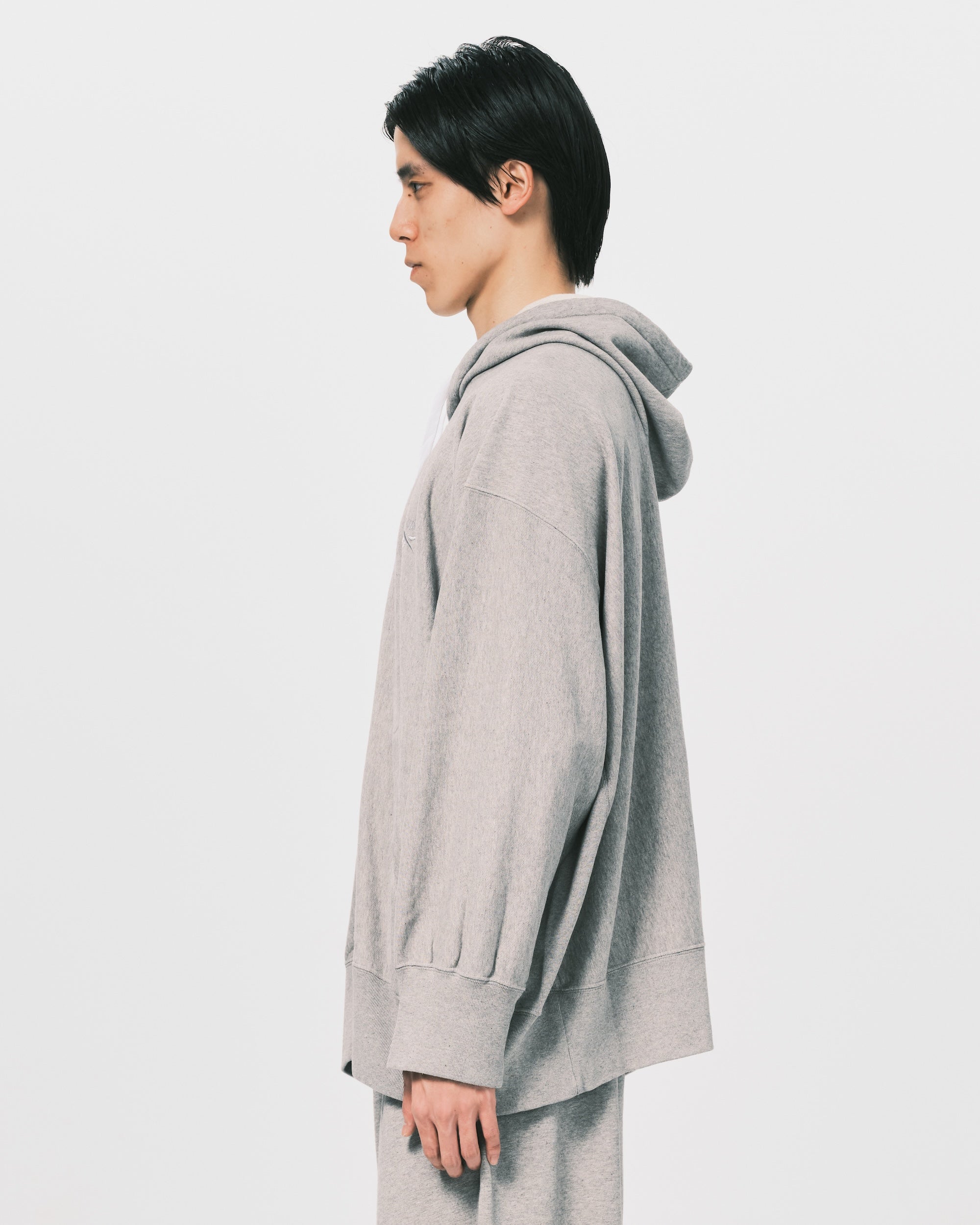 Zipped Hoodie Grey Melange