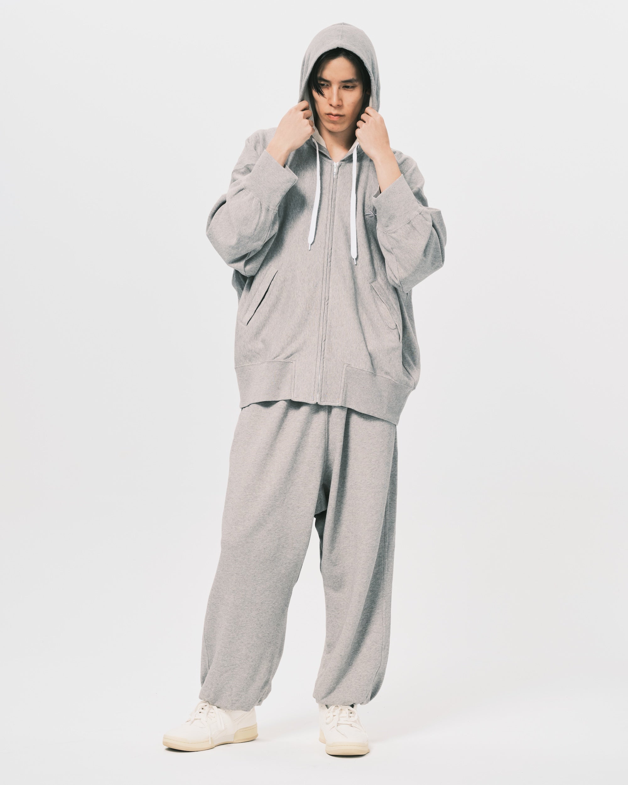 Zipped Hoodie Grey Melange