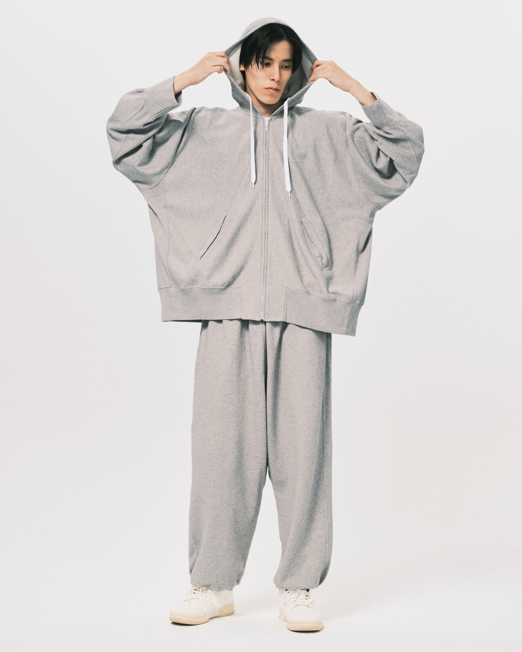 Zipped Hoodie Grey Melange