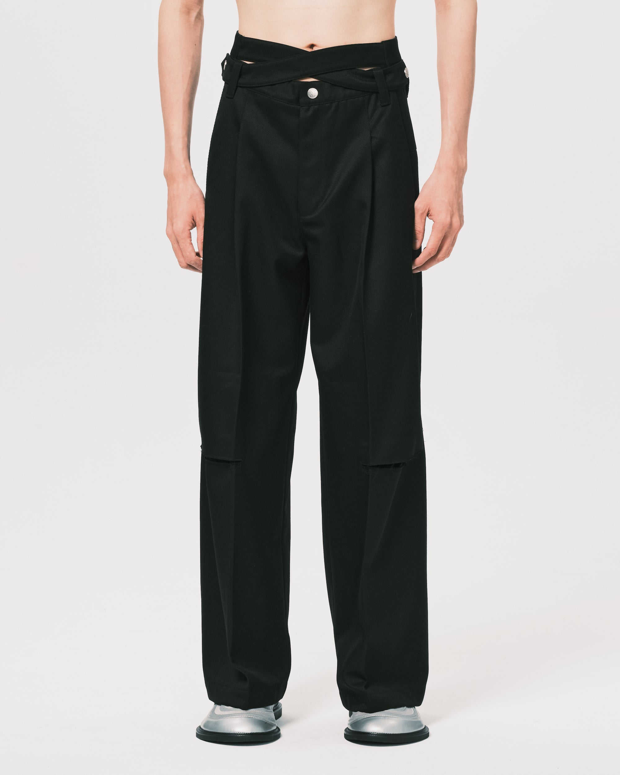 Intertwined Belt Tailored Carved Trousers