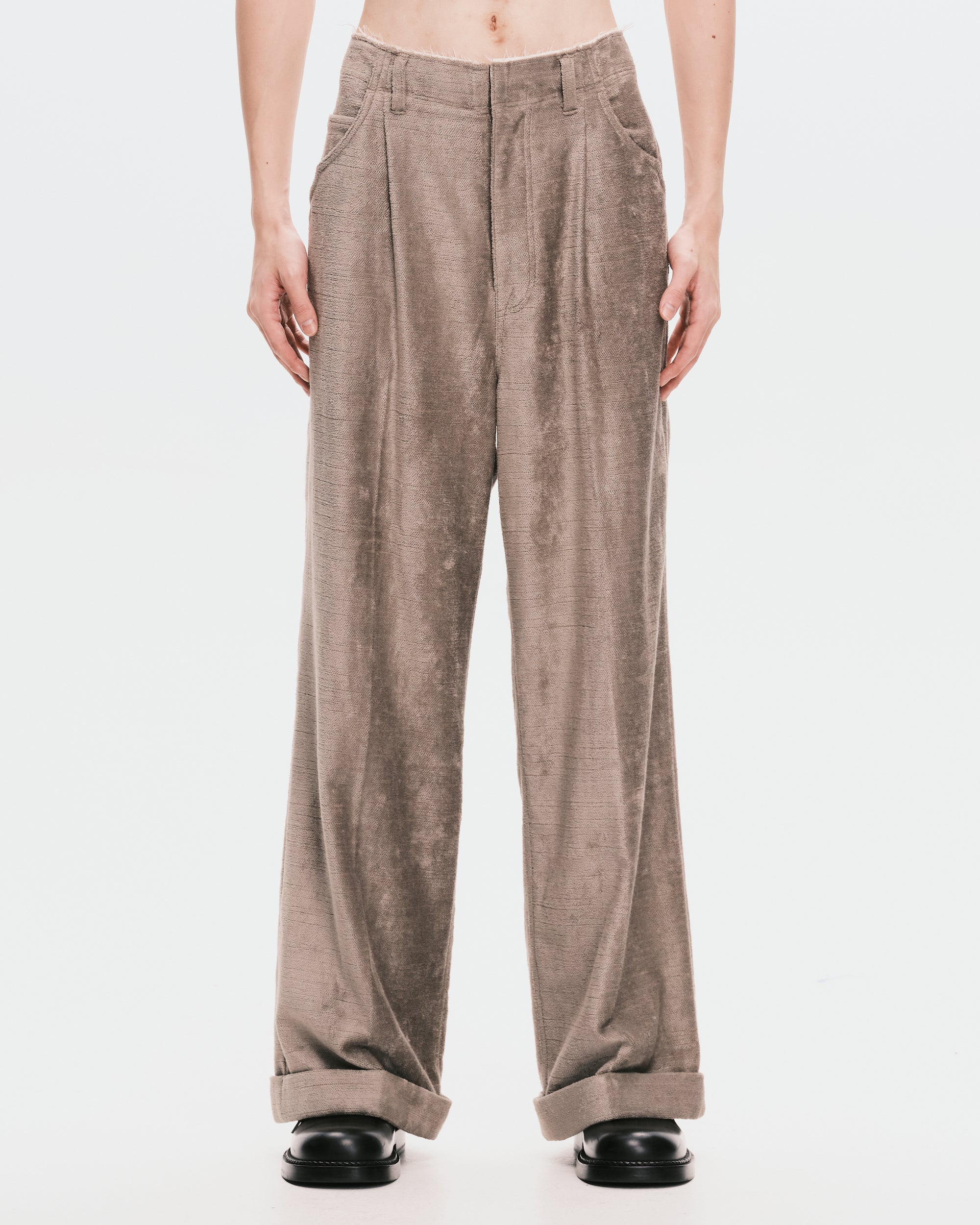 Velour Fabric Wide Pants