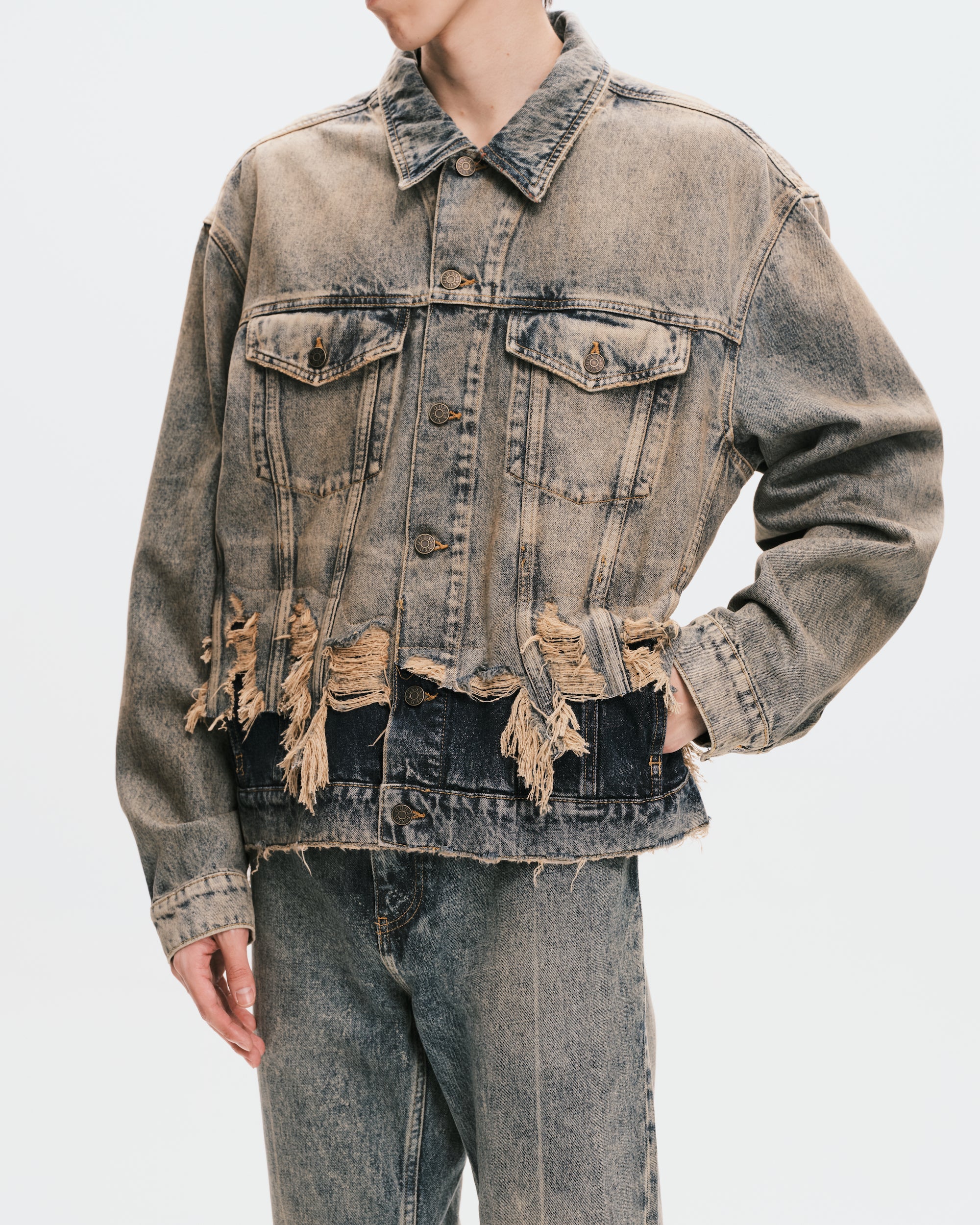 Gusa Distressed Denim Jacket