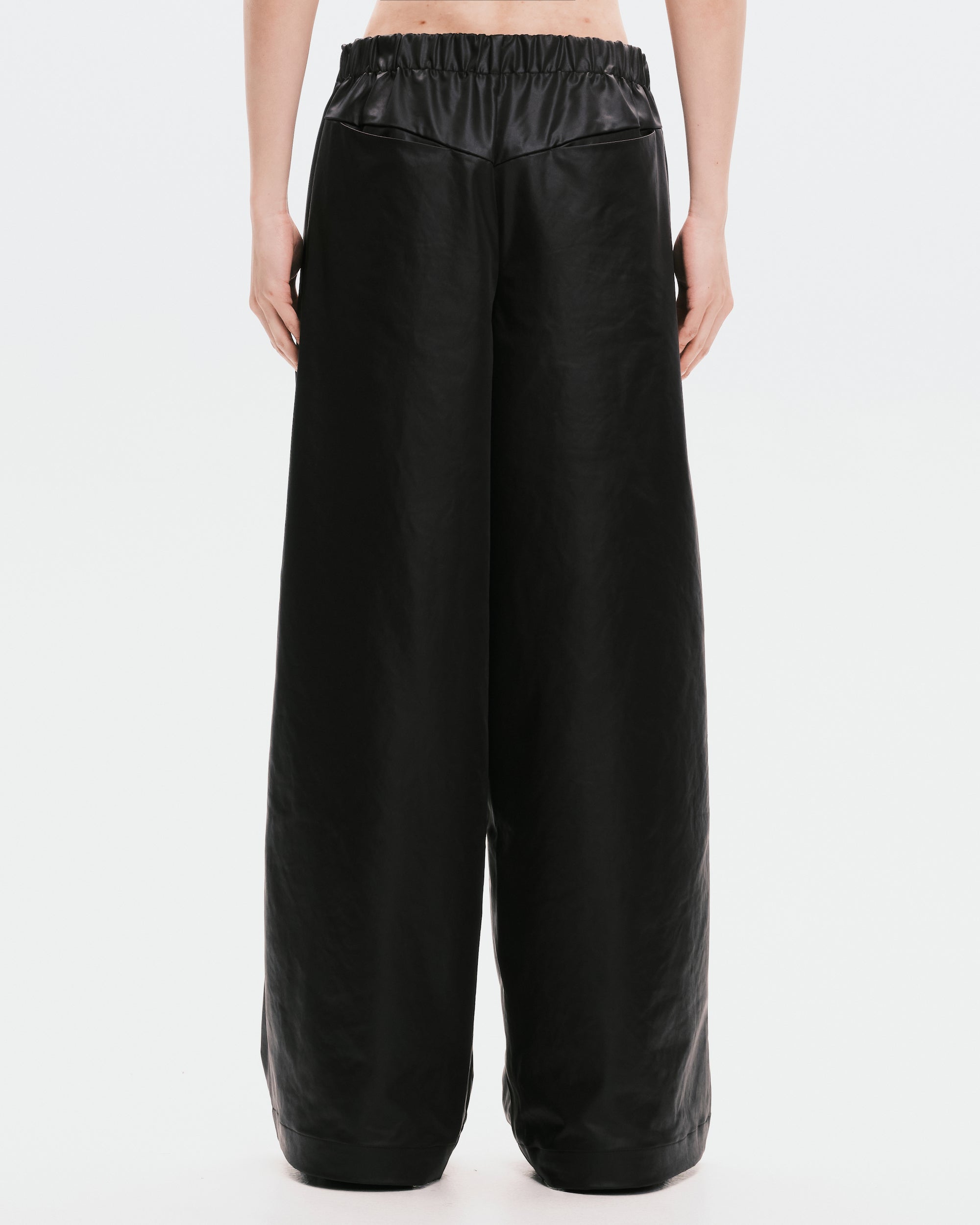 Exclusive Leather-like Wide Trousers