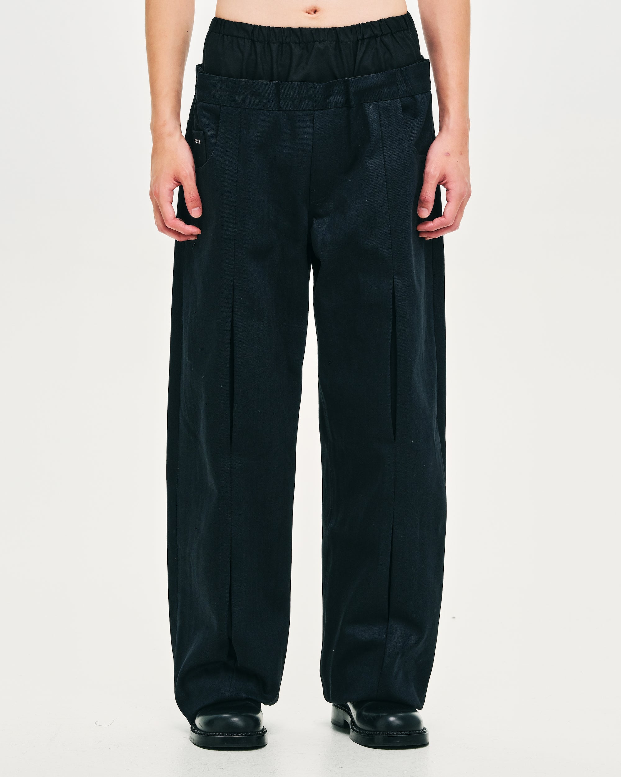 Pleated Boxer Denim