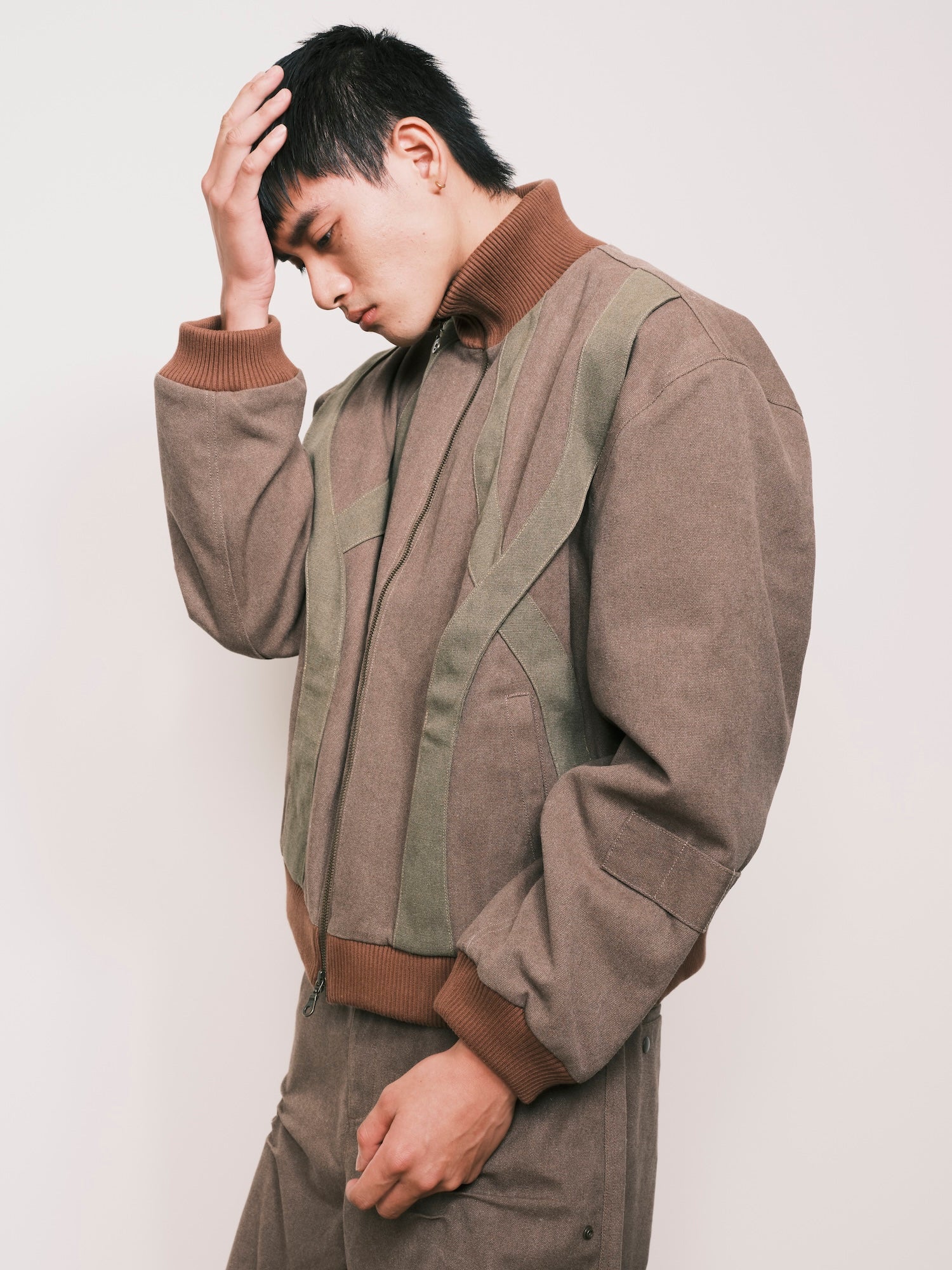 near4rest / “Umoja” PATCHWORK PADDED BOMBER Brown - Road Sign