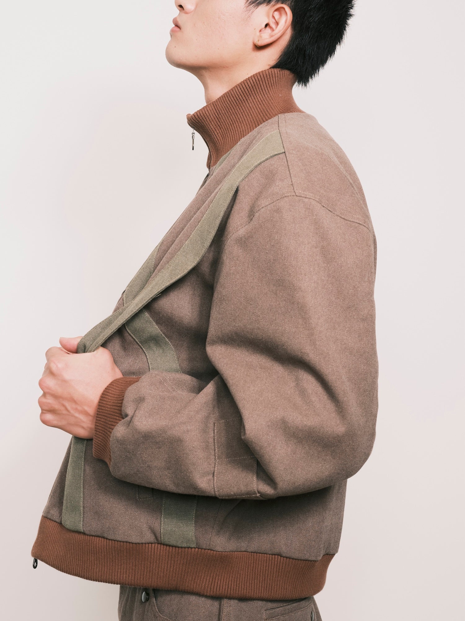 near4rest / “Umoja” PATCHWORK PADDED BOMBER Brown - Road Sign
