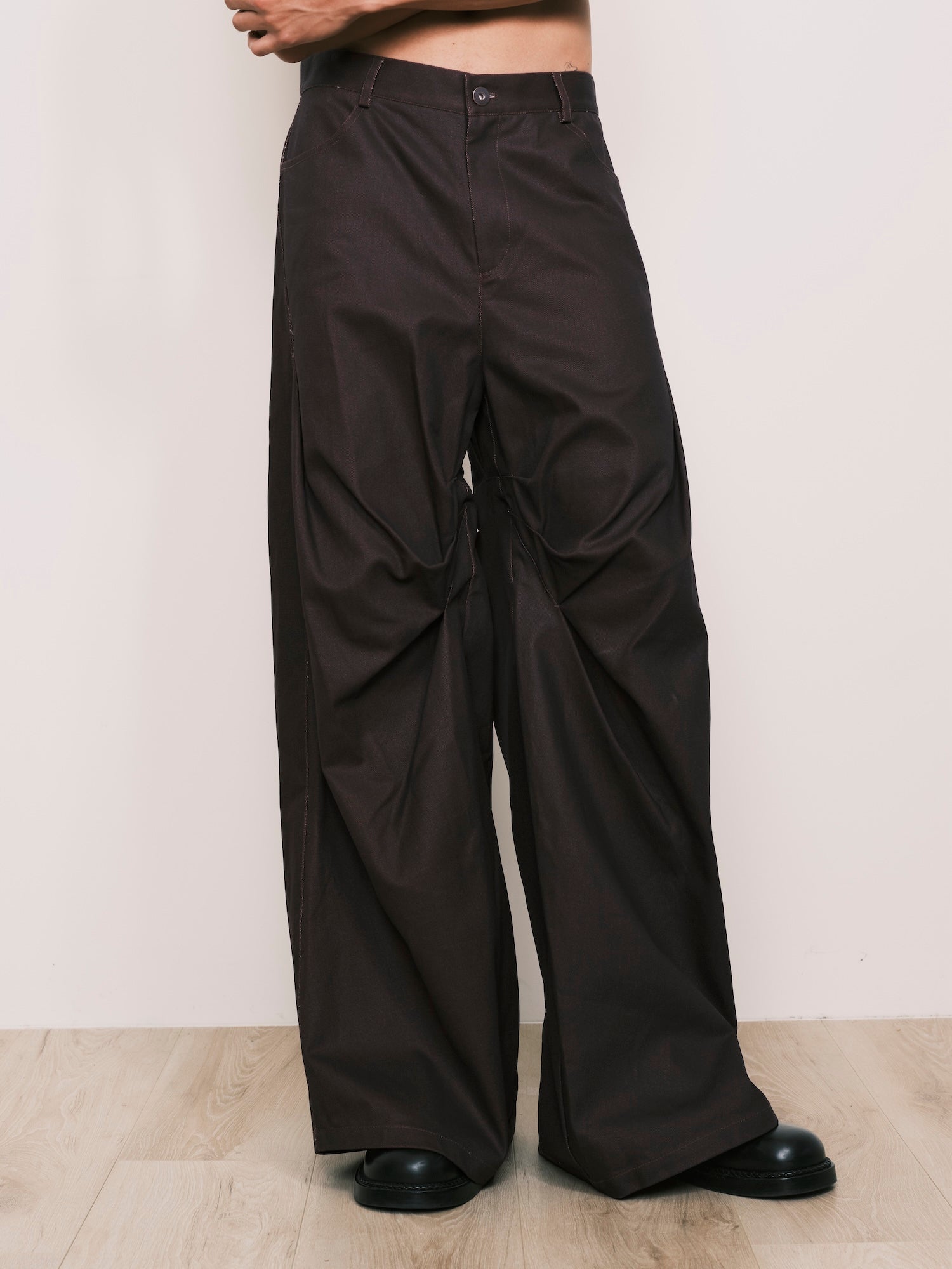 Coated Denim Baggy Jeans