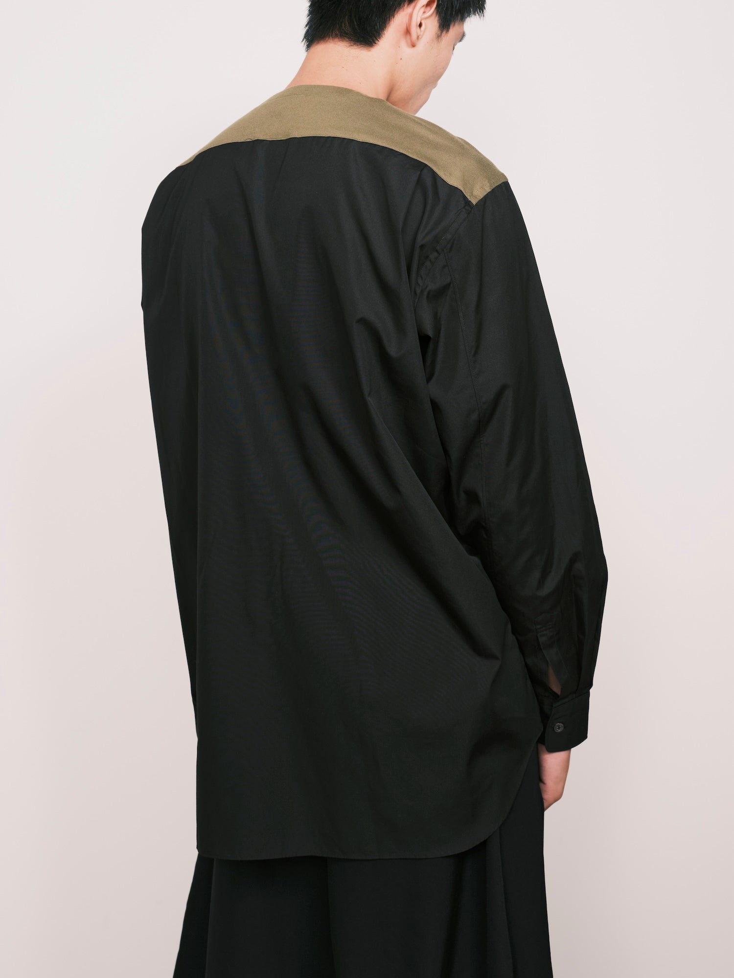 Drawstring-collar Shirt