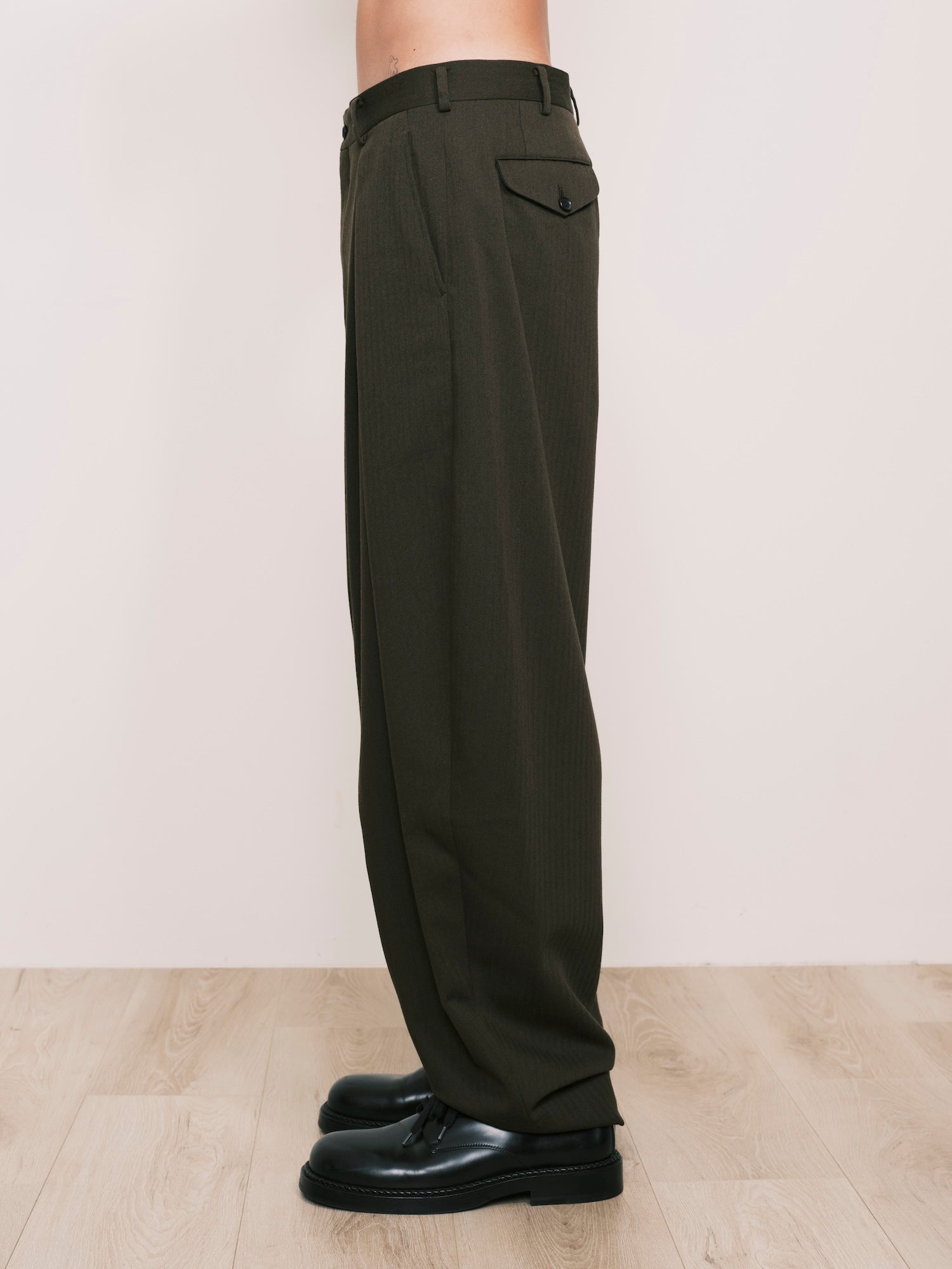 Wool Pleated Pants